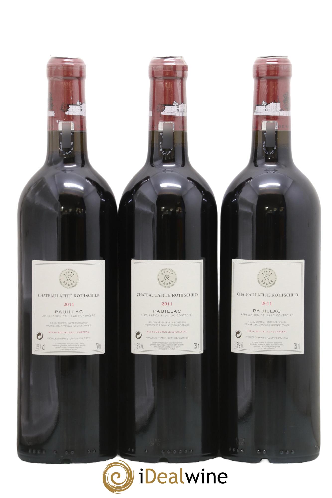 Château Lafite Rothschild 1er Grand Cru Classé 2011 - Lot de 3 bouteilles - 1