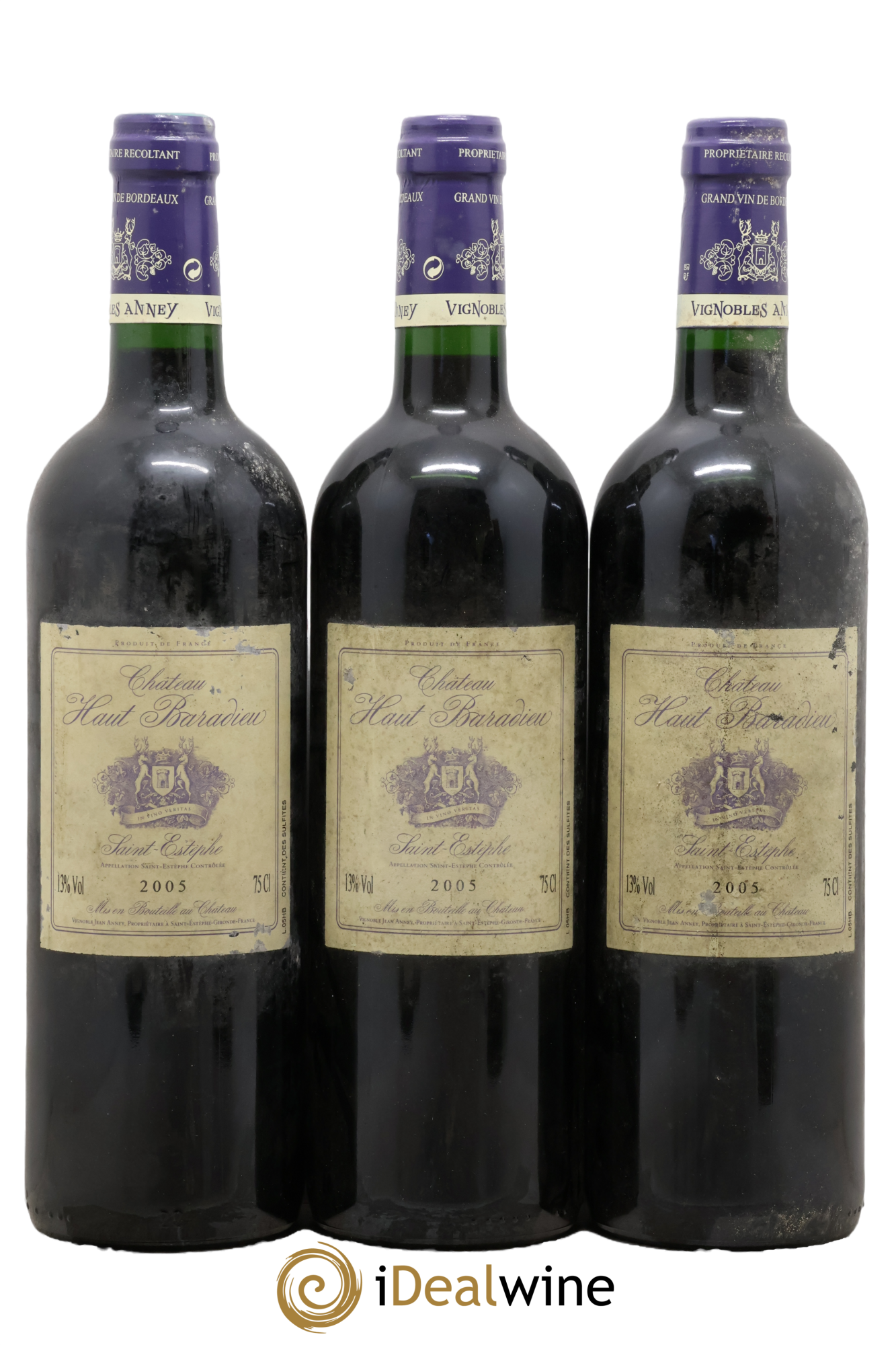 Saint-Estèphe Château Haut Baradieu 2005 - Posten von 3 Flaschen - 0