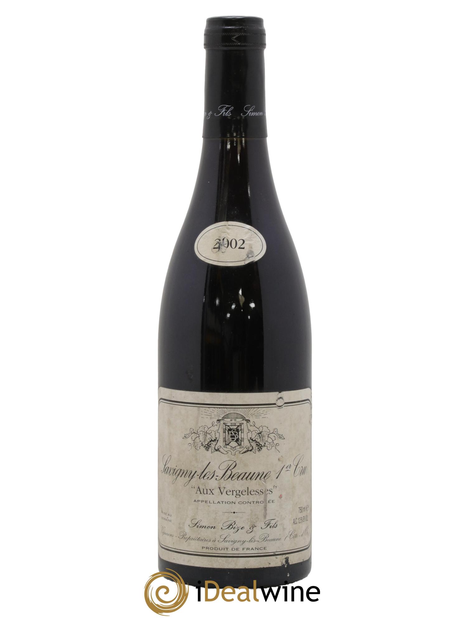 Savigny-lès-Beaune 1er Cru Aux Vergelesses Simon Bize & Fils 2002 - Lot de 1 bouteille - 0