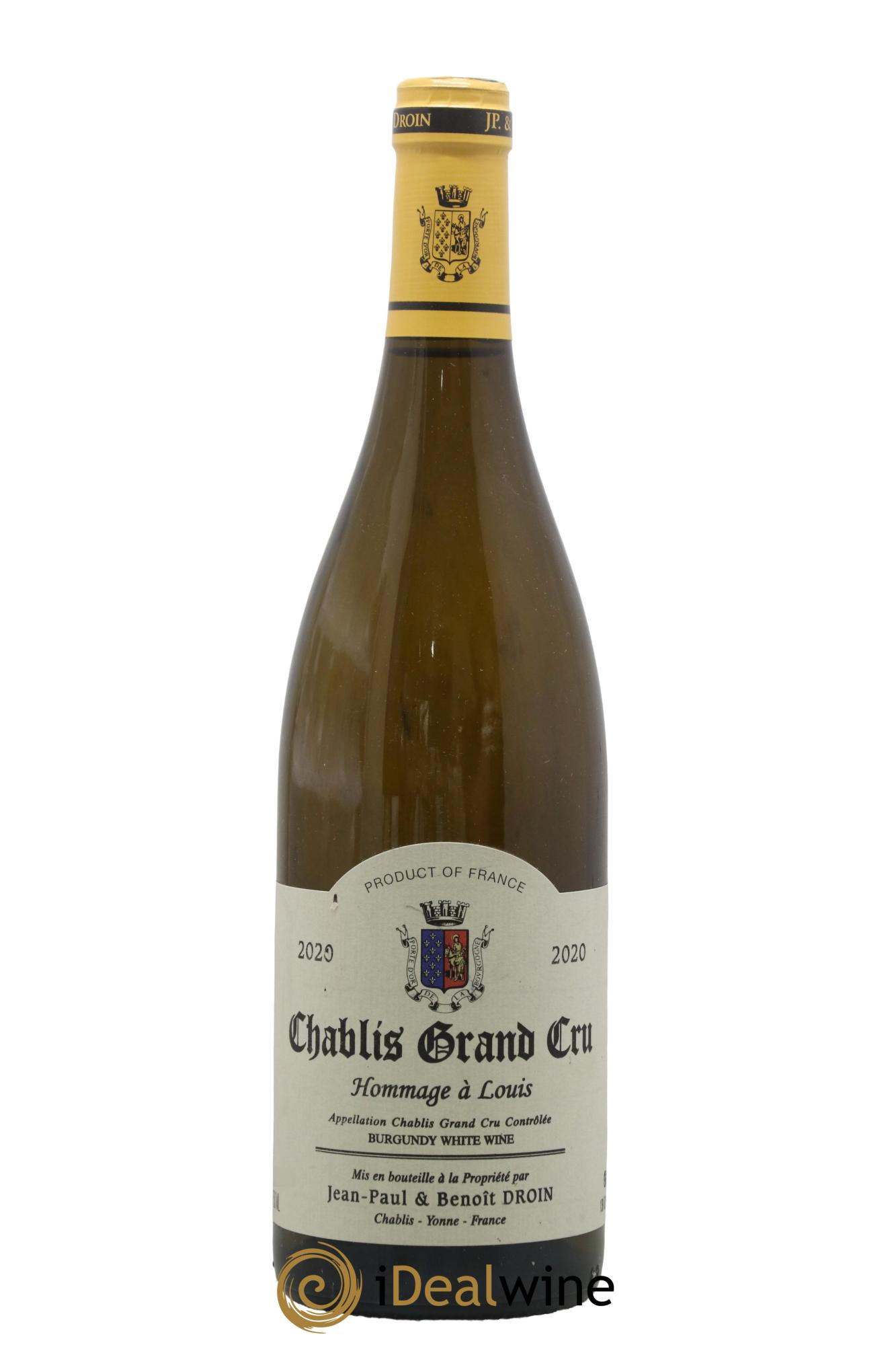 Chablis Grand Cru Hommage à Louis Jean-Paul & Benoît Droin (Domaine) 2020 - Lot of 1 bottle - 0