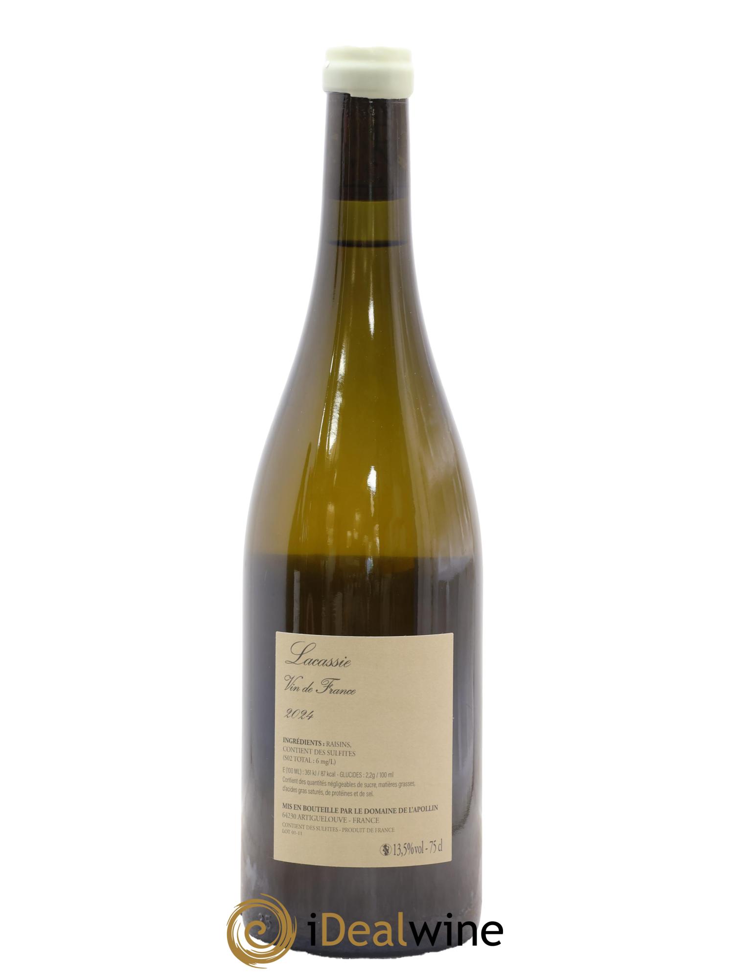 Vin de France Lacassie Domaine de l'Apollin - Florent Foury 2024 - Lot de 1 bouteille - 1