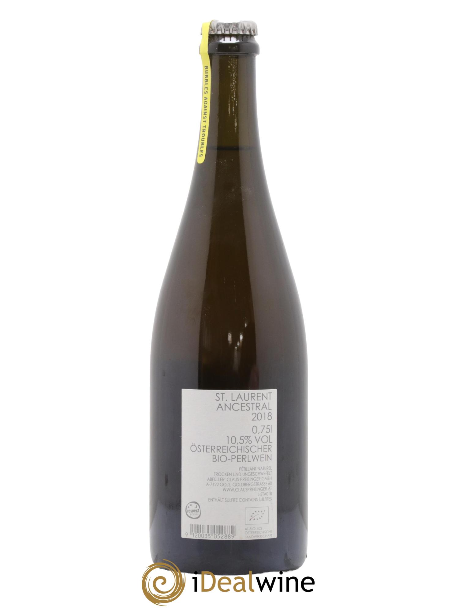 Vins Etrangers St Laurent Ancestral Claus Preisinger 2018 - Lot de 1 bouteille - 1