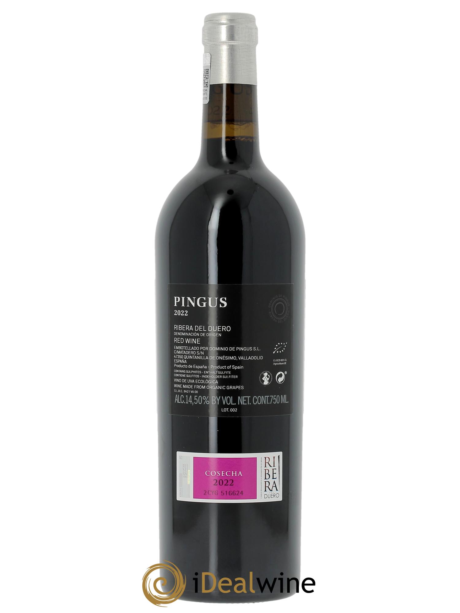 Ribera Del Duero Pingus Dominio de Pingus - Peter Sisseck  2022 - Lot de 1 bouteille - 1