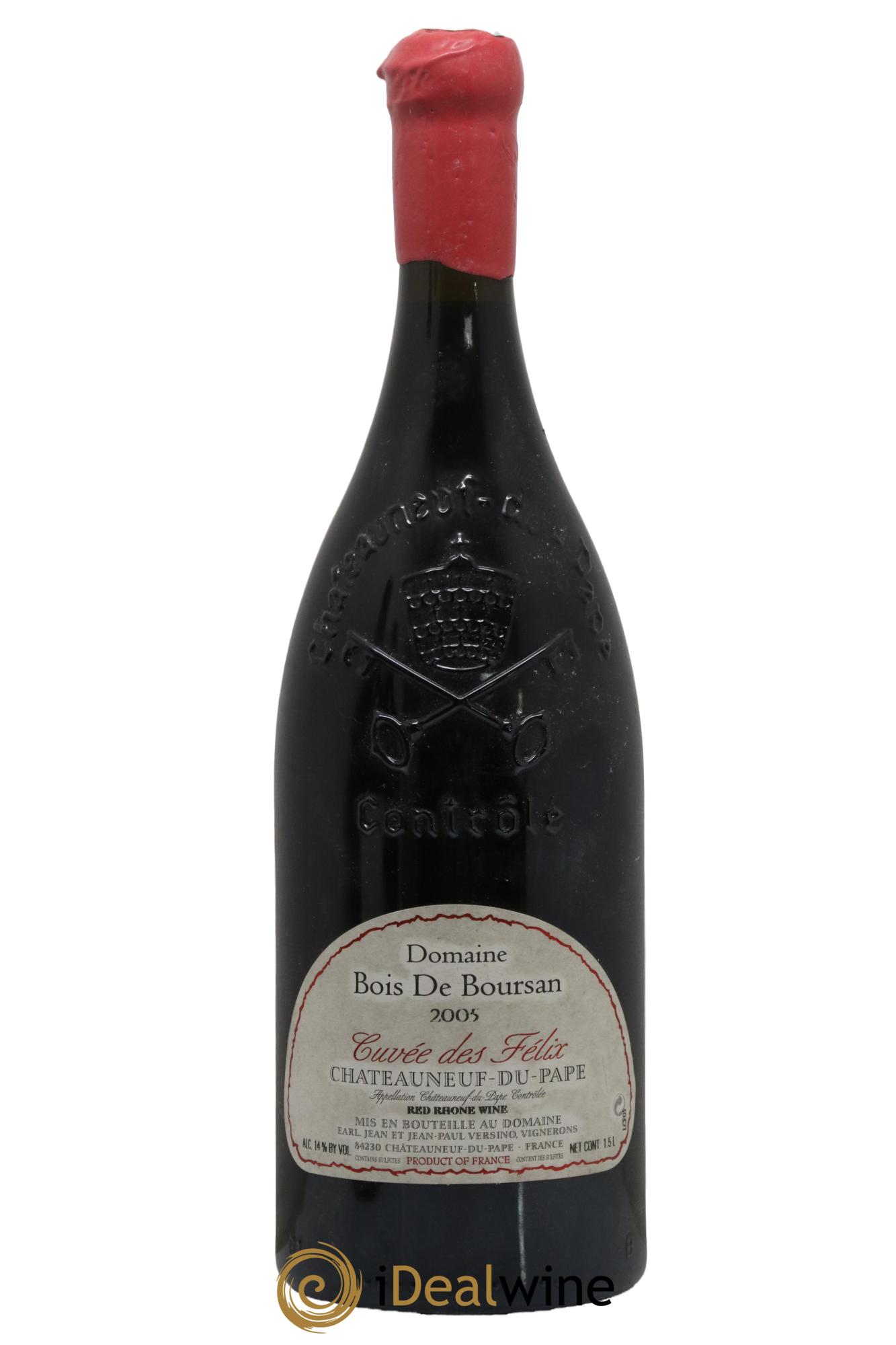 Châteauneuf-du-Pape Bois de Boursan (Domaine) Cuvée des Félix Jean et Jean-Paul Versino 2005 - Lot de 1 magnum - 0