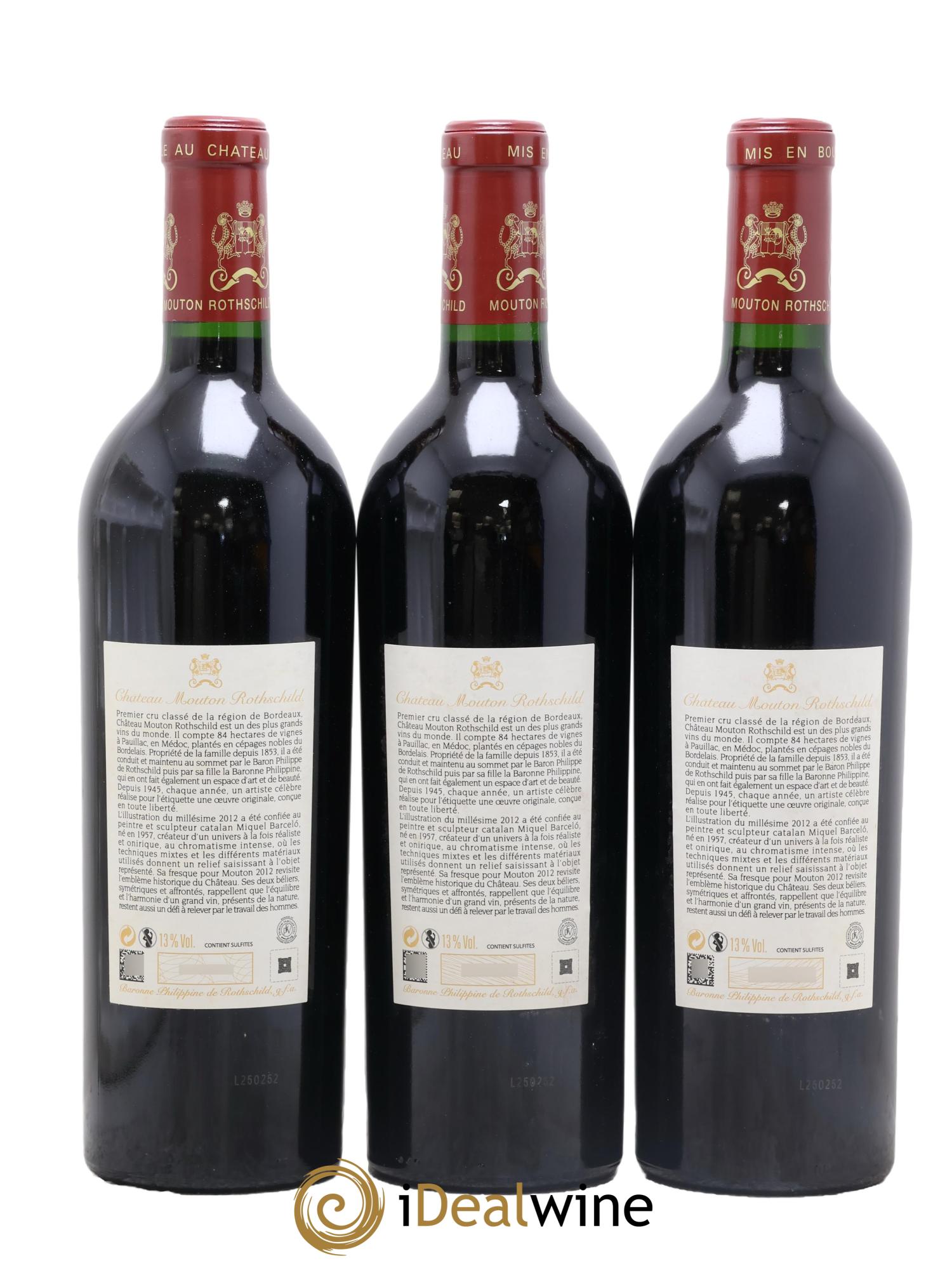 Château Mouton Rothschild 1er Grand Cru Classé 2012 - Posten von 6 Flaschen - 4