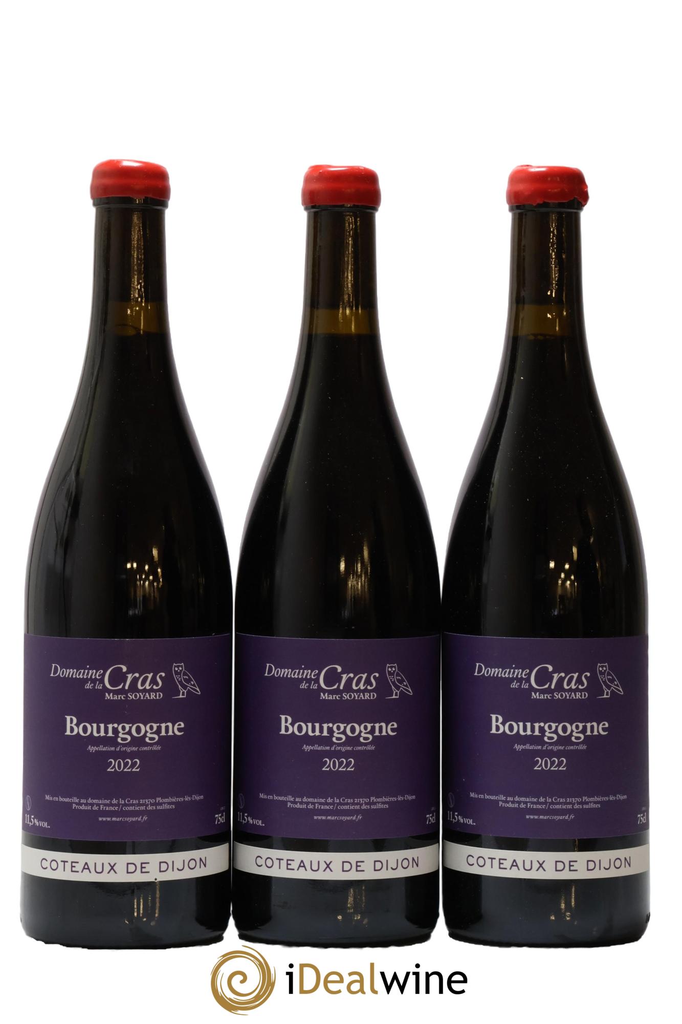 Côteaux de Dijon Domaine de la Cras - Marc Soyard 2022 - Lot of 3 bottles - 0