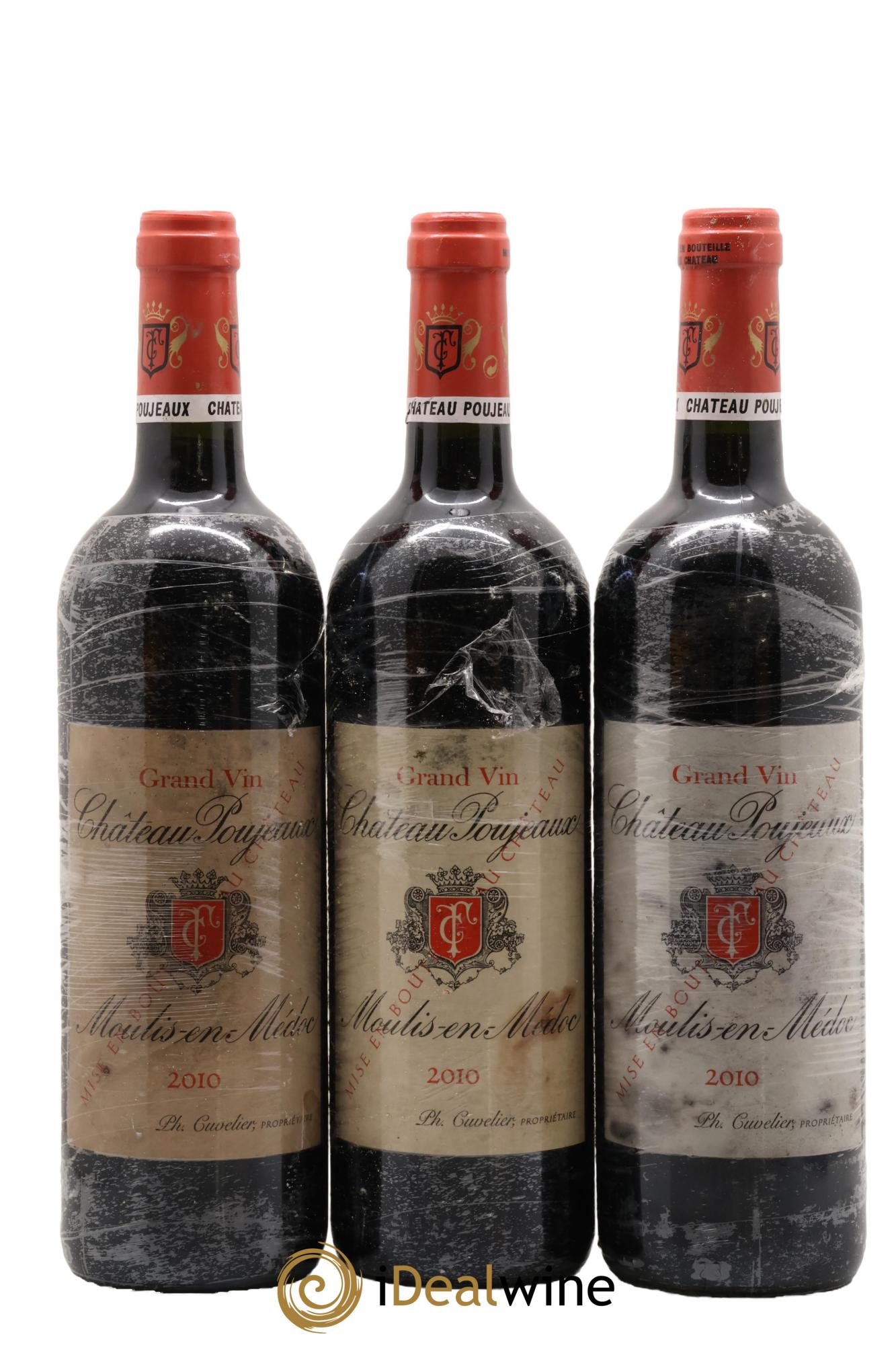 Château Poujeaux 2010 - Lotto di 3 bottiglie - 0