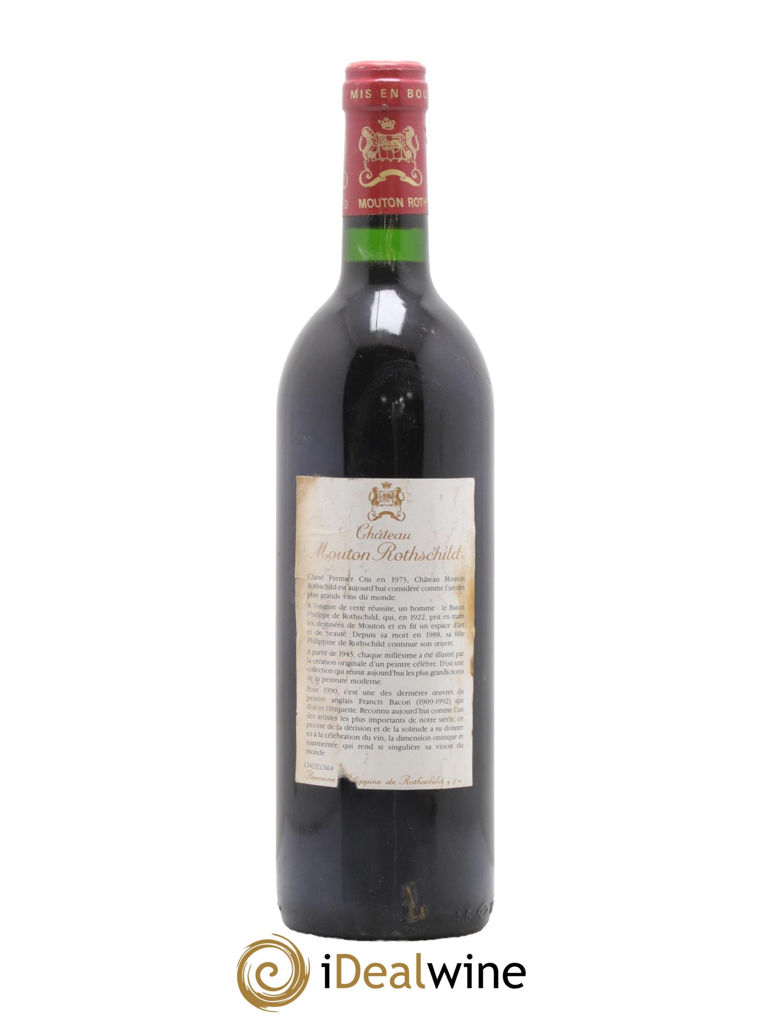 Château Mouton Rothschild 1er Grand Cru Classé 1990 - Lot de 1 bouteille - 1