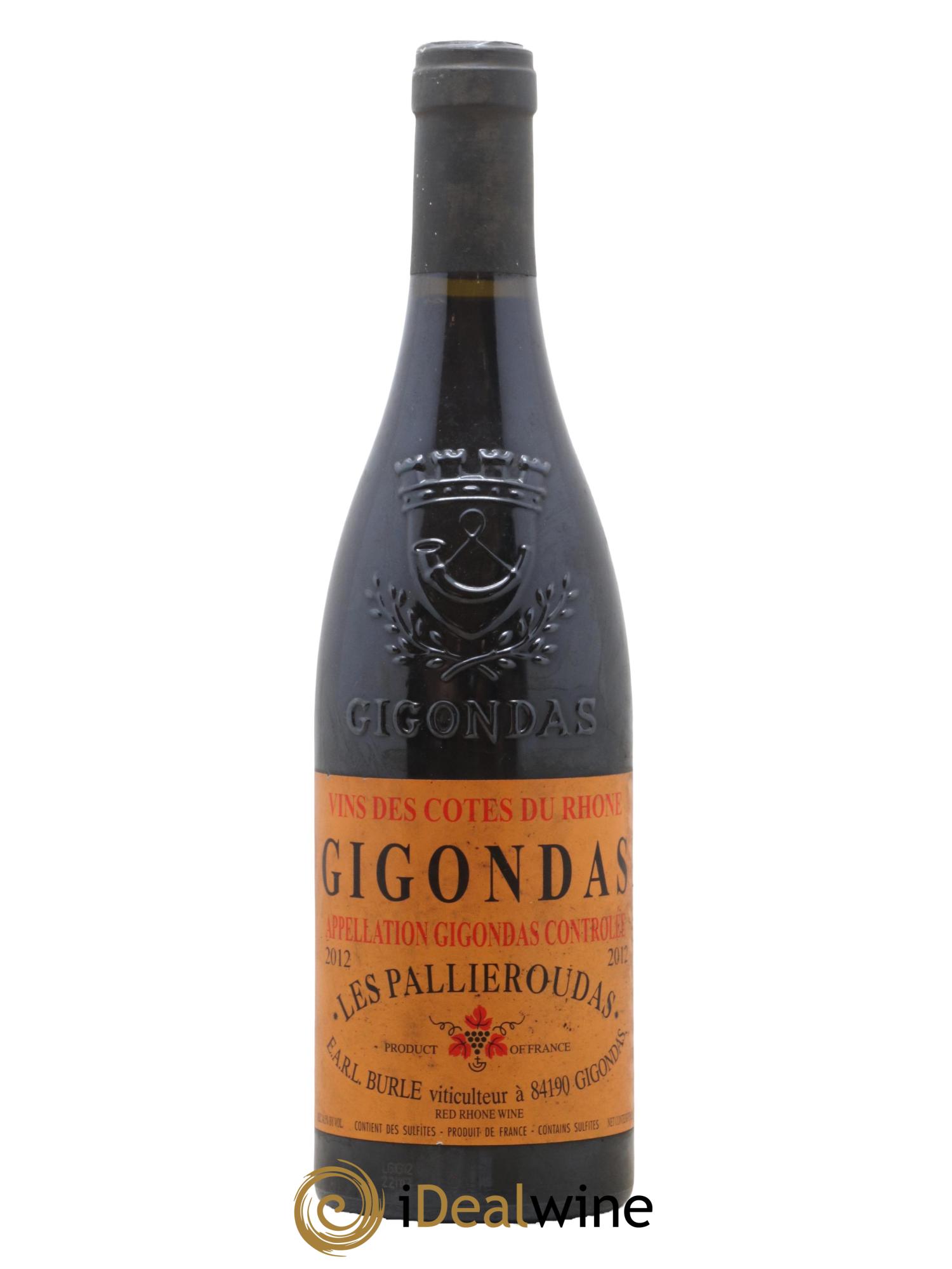 Gigondas Les Pallieroudas Earl Burle 2012 - Lot de 1 bouteille - 0