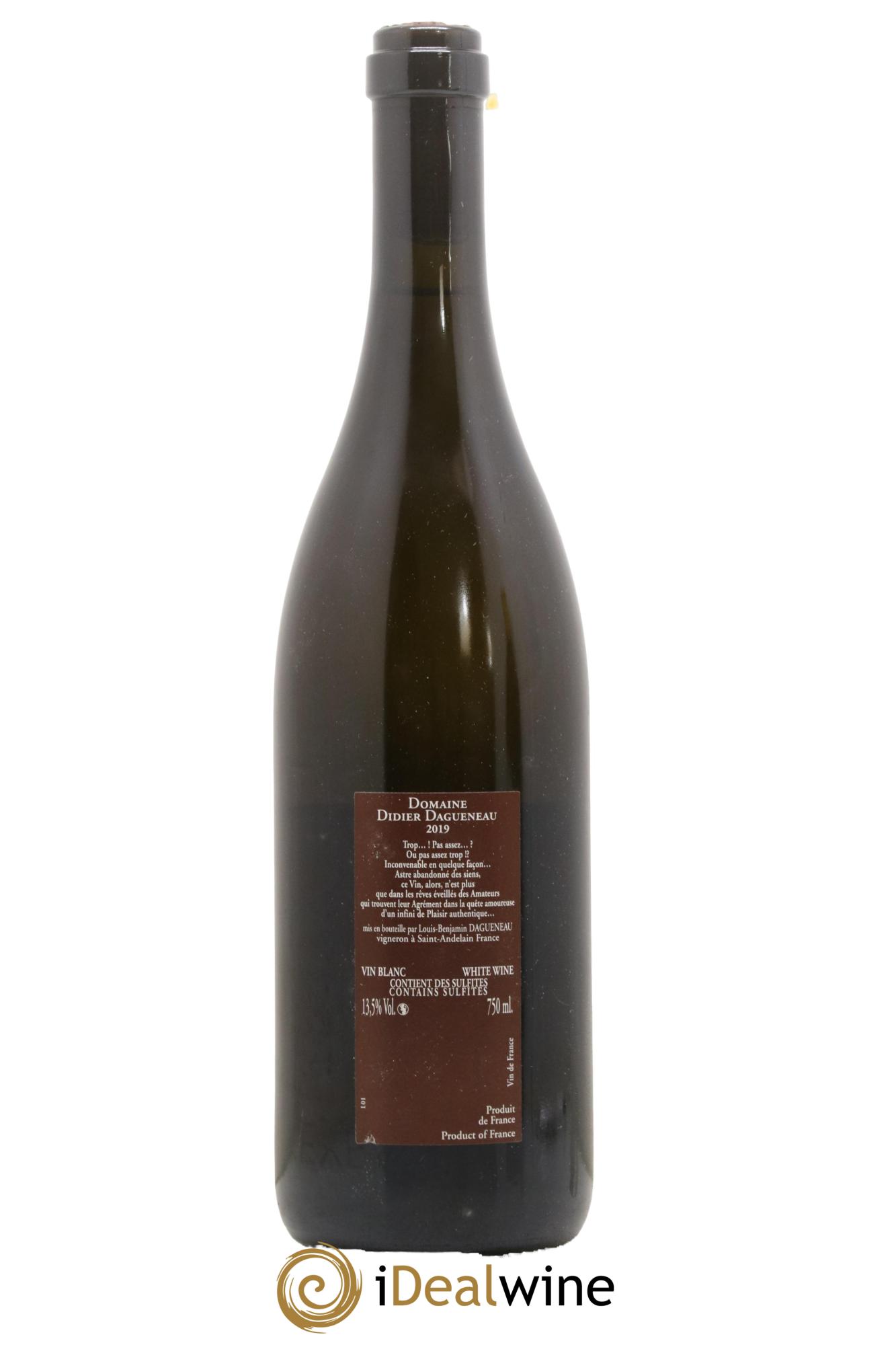 Vin de France (anciennement Pouilly-Fumé) Pur Sang Dagueneau (Domaine Didier - Louis-Benjamin) 2019 - Posten von 1 Flasche - 1