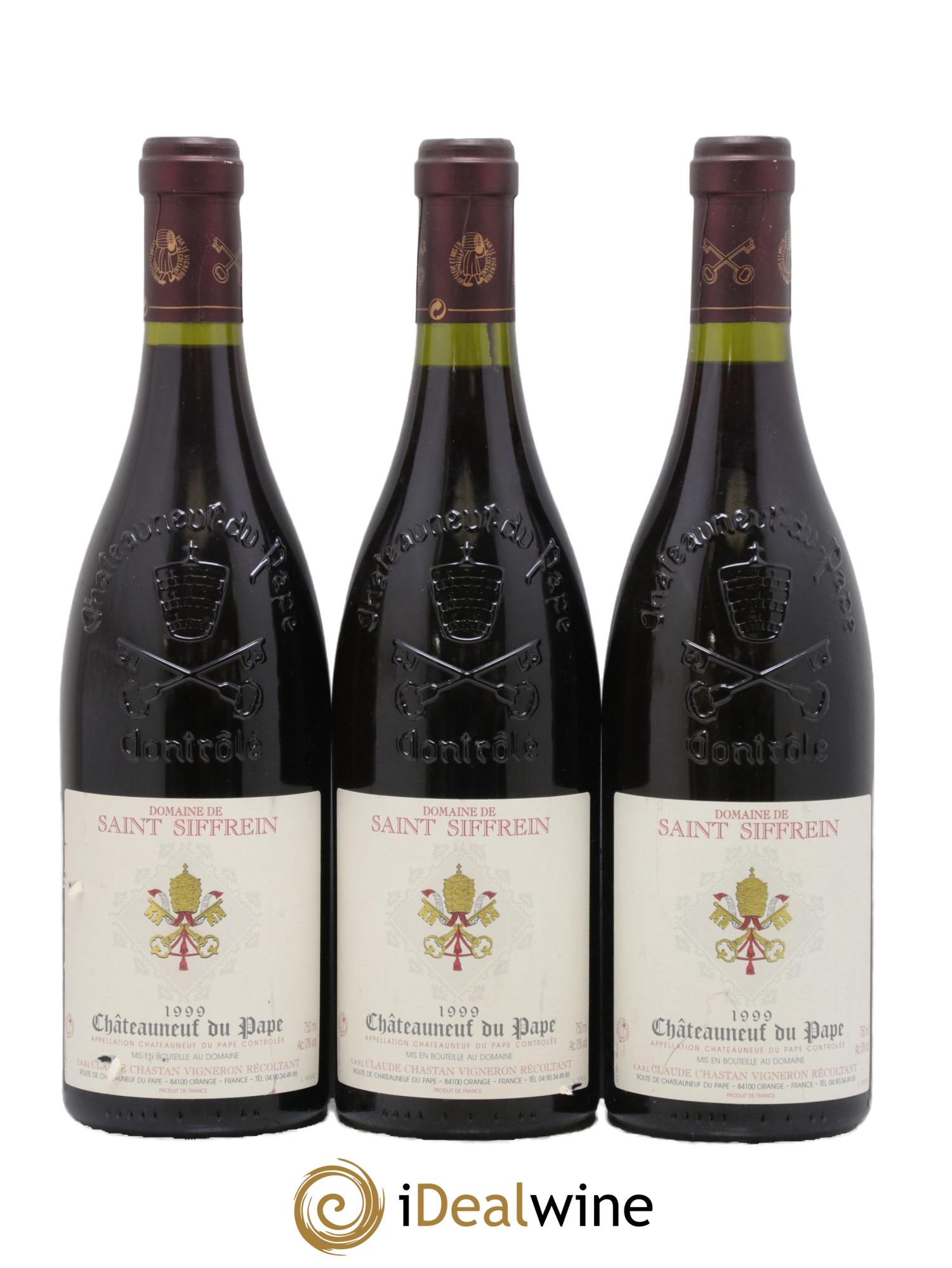 Châteauneuf-du-Pape Domaine De Saint Siffrein 1999 - Lotto di 3 bottiglie - 0