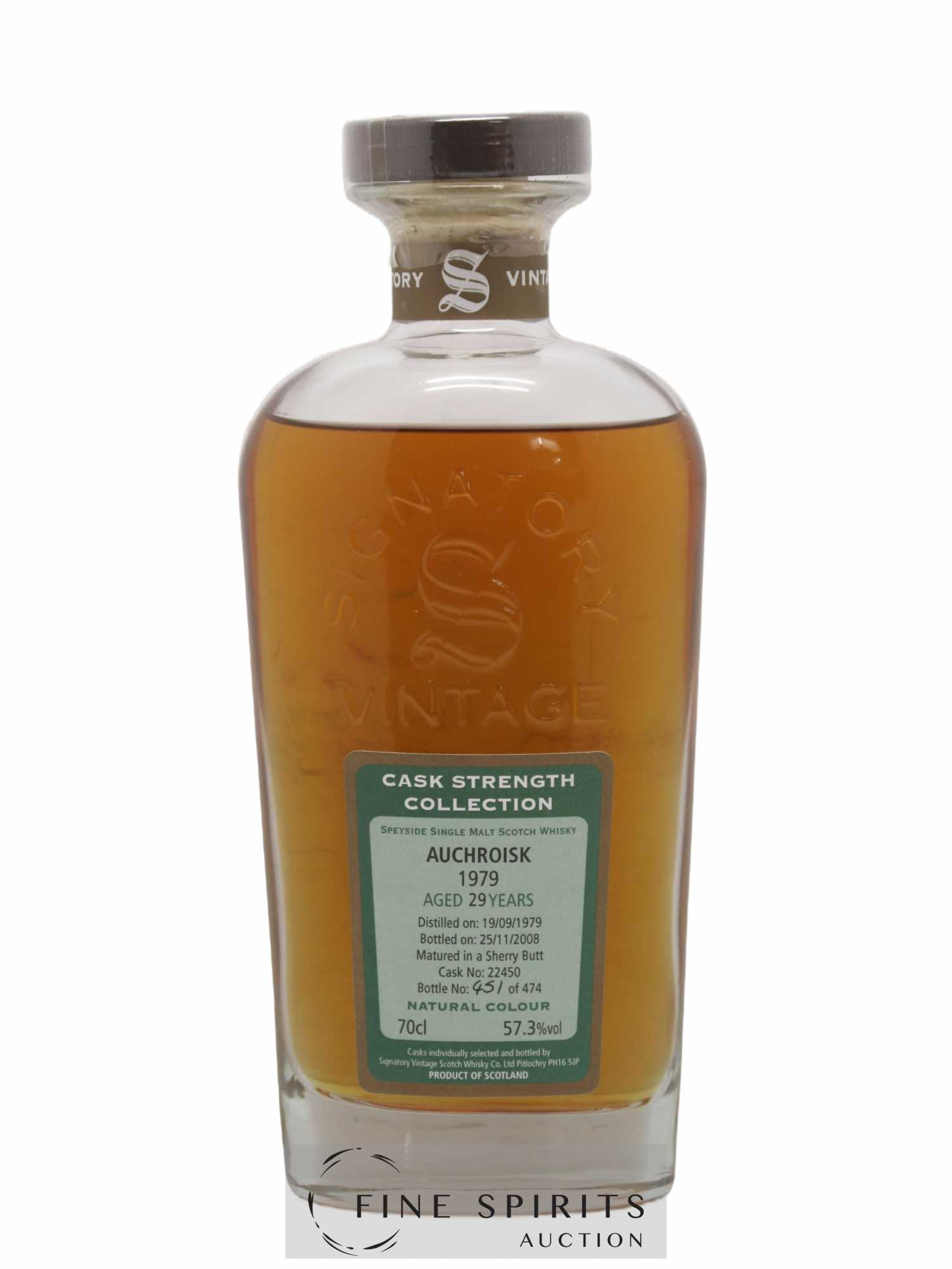 Auchroisk 29 years 1979 Signatory Vintage Cask n°22450 - One of 474 - bottled 2008 Cask Strength Collection  - Lot of 1 bottle - 1