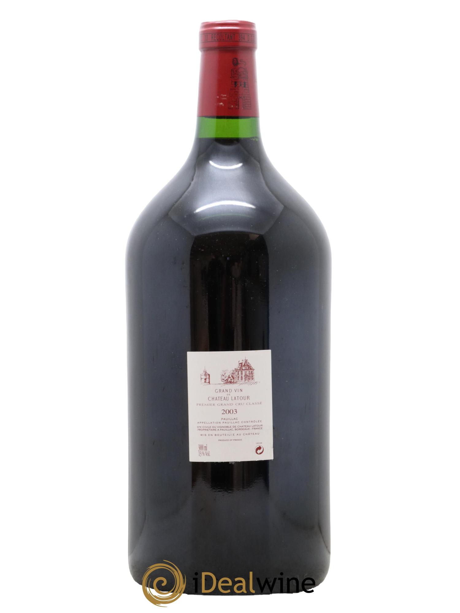 Château Latour 1er Grand Cru Classé 2003 - Lot de 1 double magnum - 2