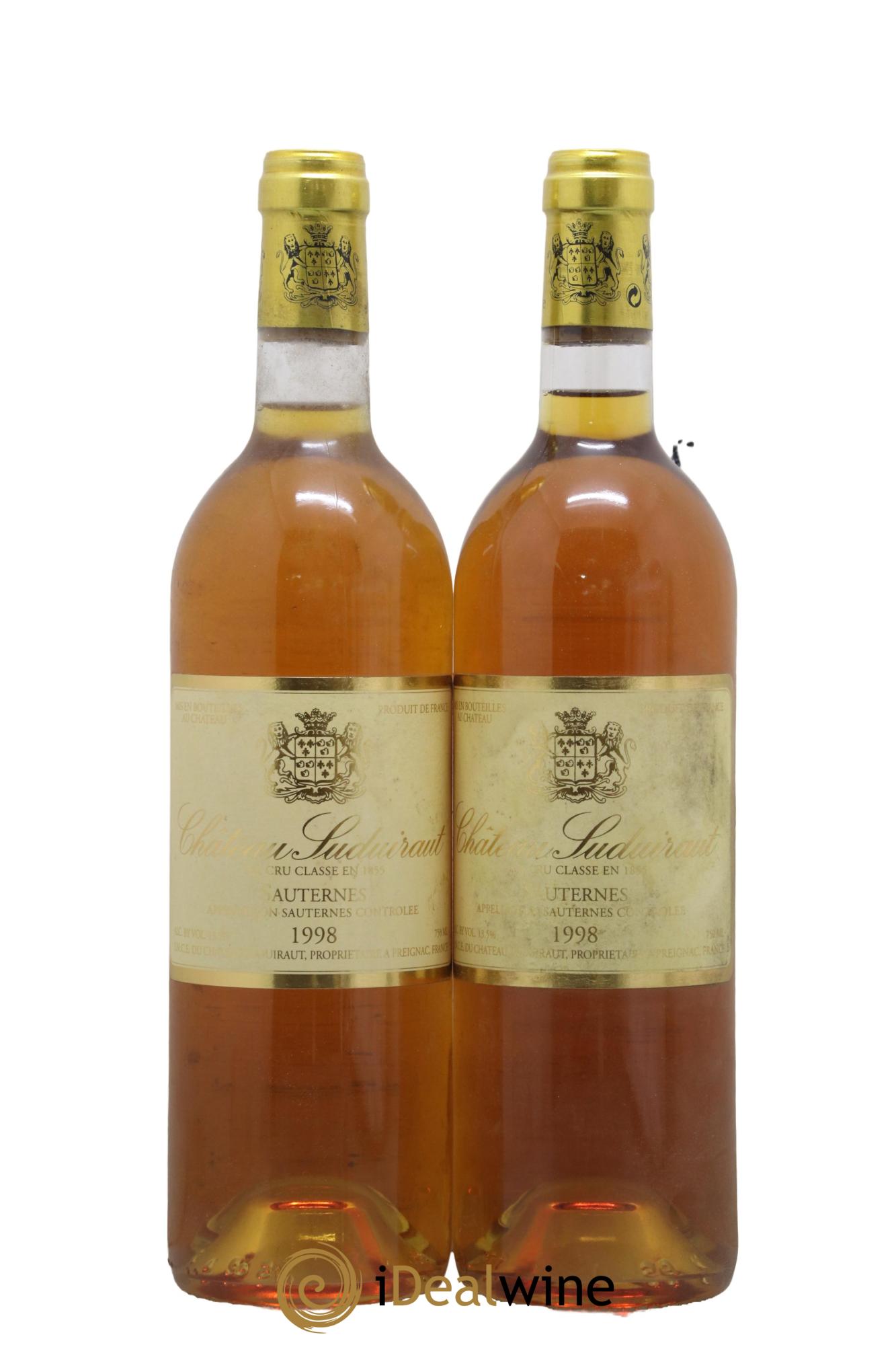 Château Suduiraut 1er Grand Cru Classé 1998 - Lotto di 2 bottiglie - 0