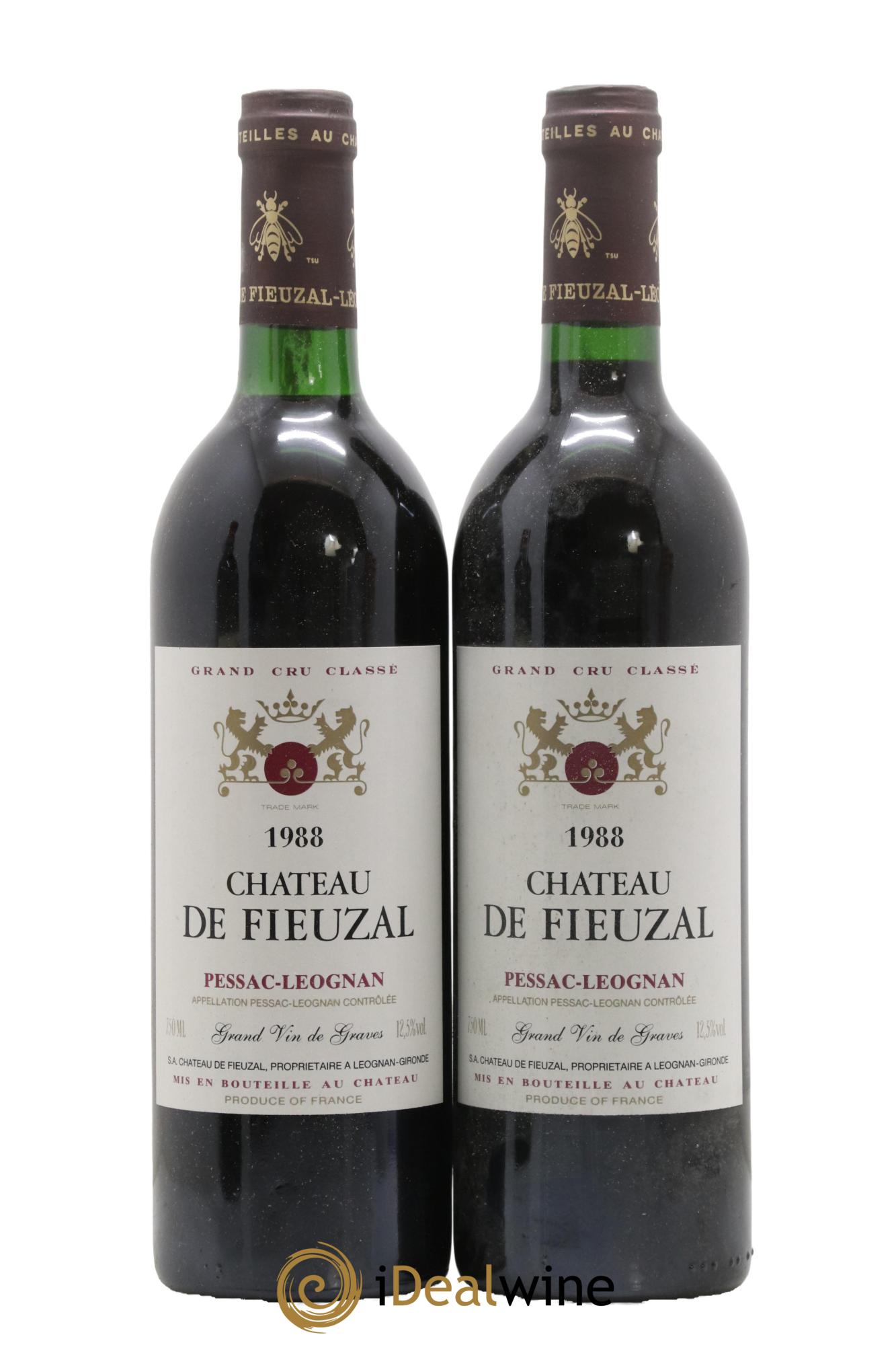 Château de Fieuzal Cru Classé de Graves 1988 - Lot de 2 bouteilles - 0