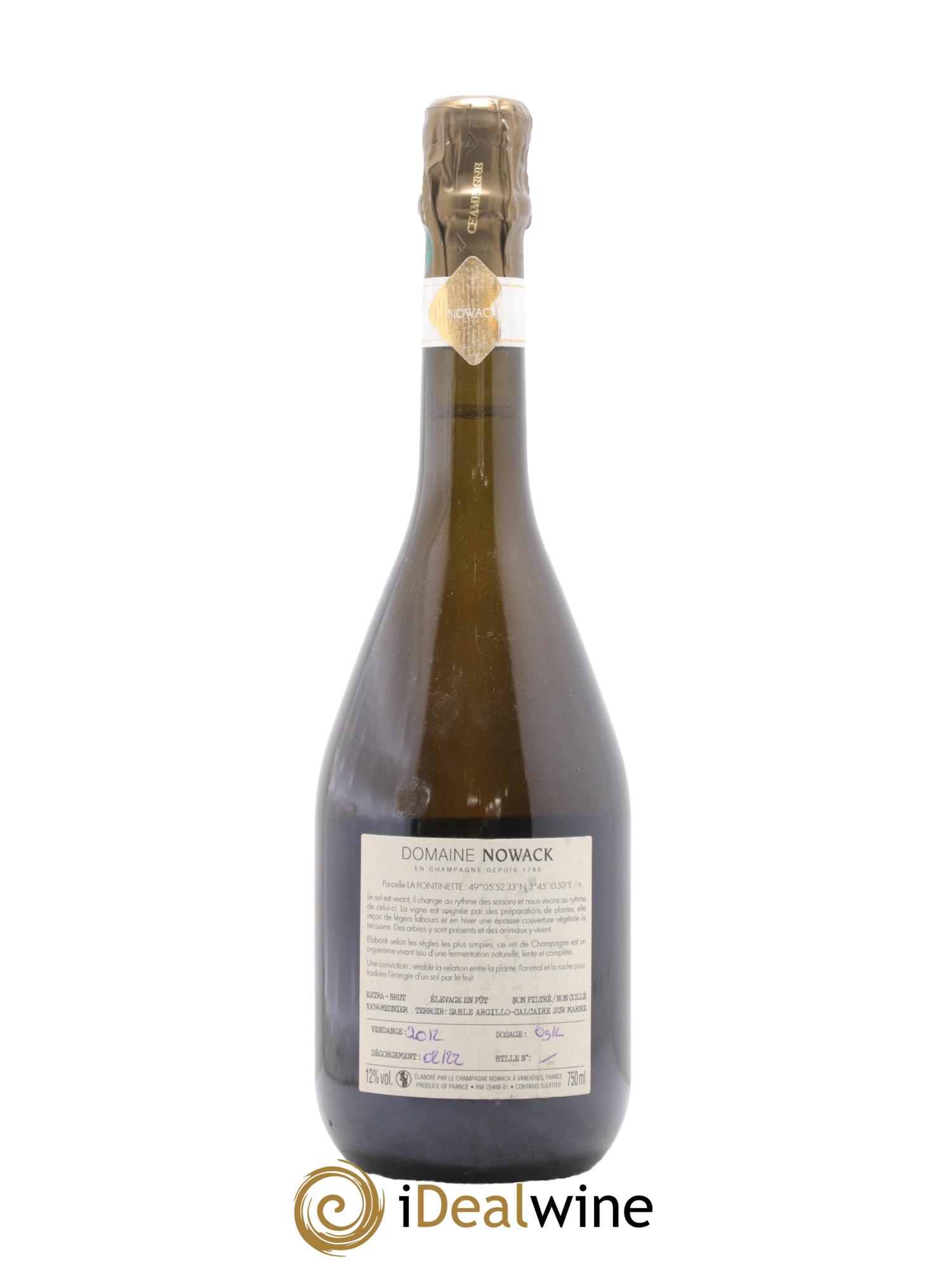 Champagne La Fontinette Nowack 2012 - Lot de 1 bouteille - 0