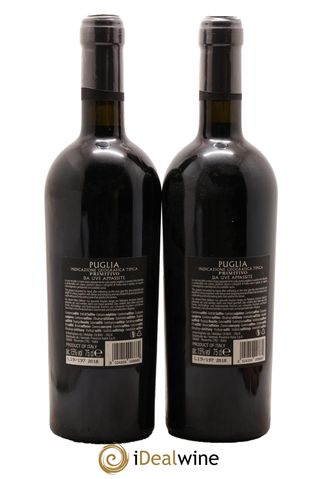 Italie Puglia Santi Nobile Appassimento Primitivo 2018 - Posten von 2 Flaschen - 1