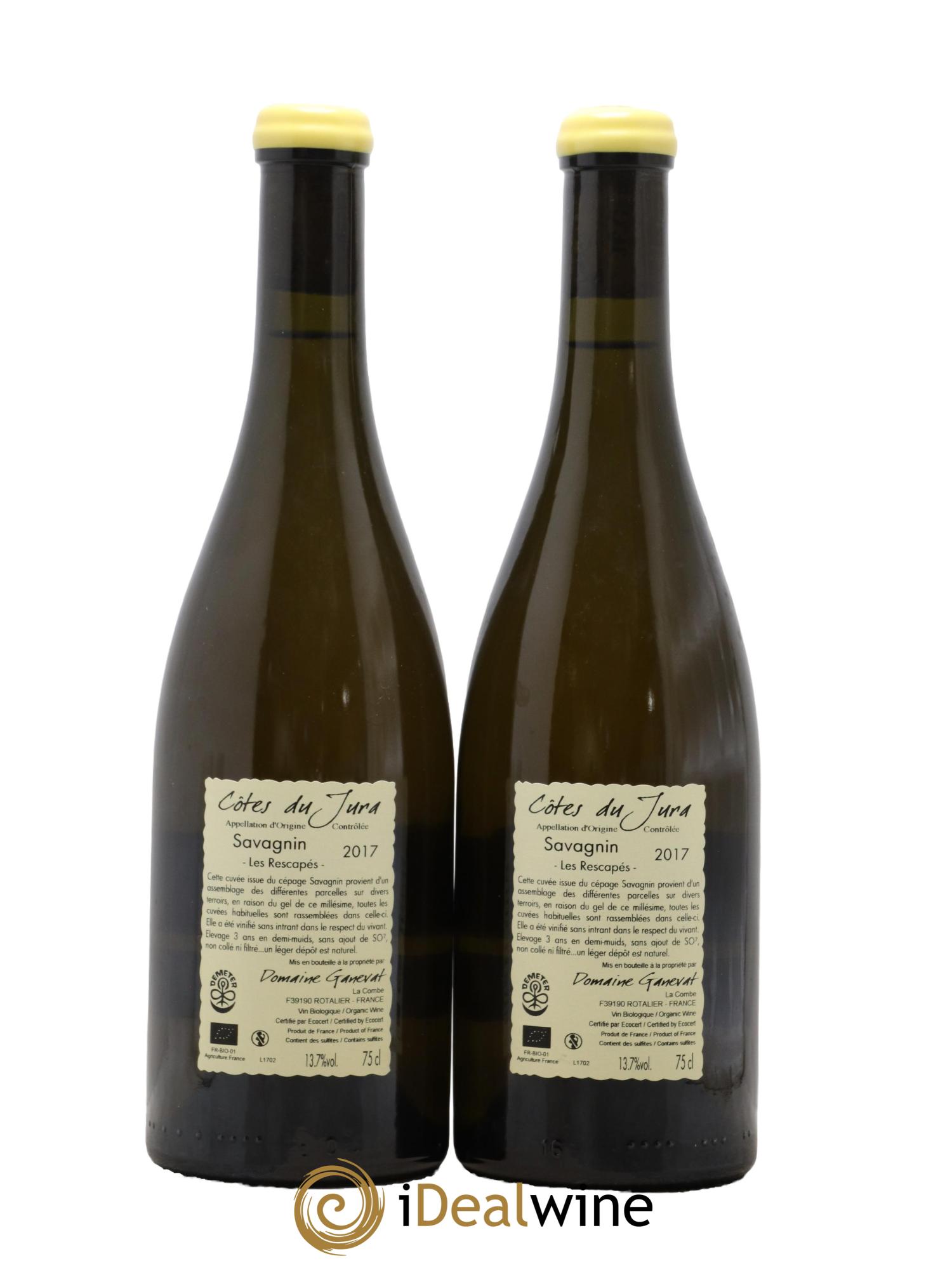 Côtes du Jura Savagnin Les Rescapés Jean-François Ganevat (Domaine) 2017 - Lot de 2 bouteilles - 1