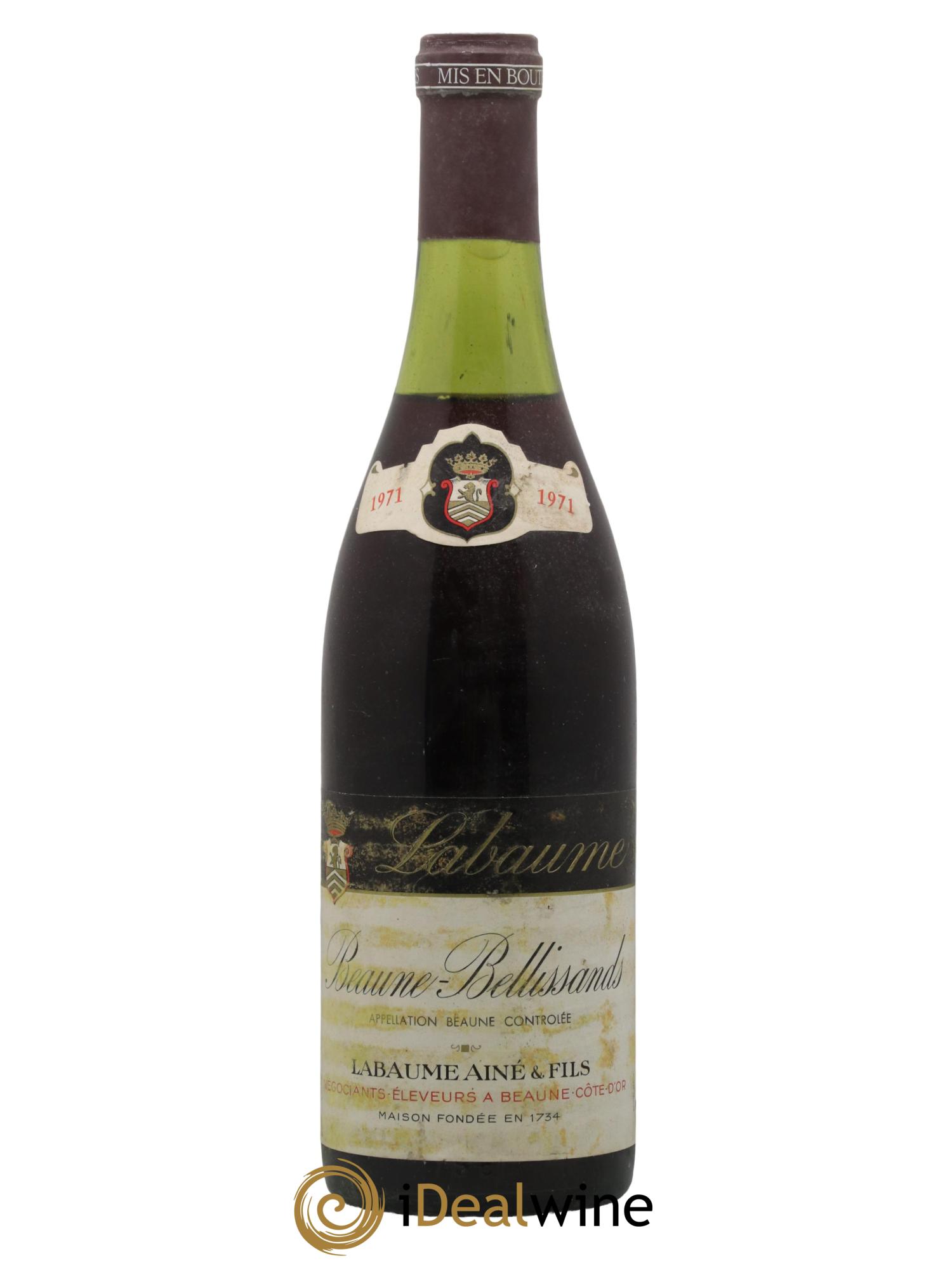 Beaune 1er Cru Belissands Domaine Labaume Aine et Fils 1971 - Lot de 1 bouteille - 0