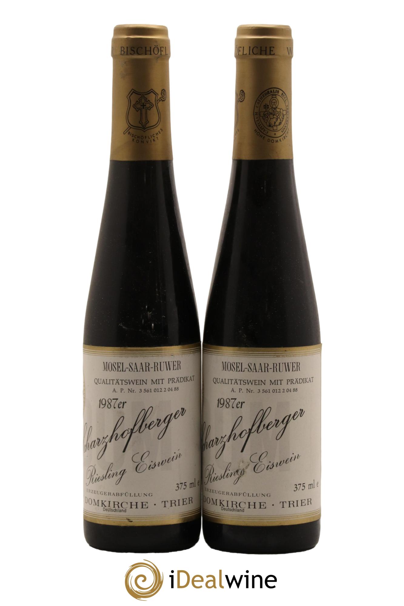 Riesling-Eiswein Scharzhofberger Hohe Domkirche 1987 - Posten von 2 Demi-Flaschen - 0