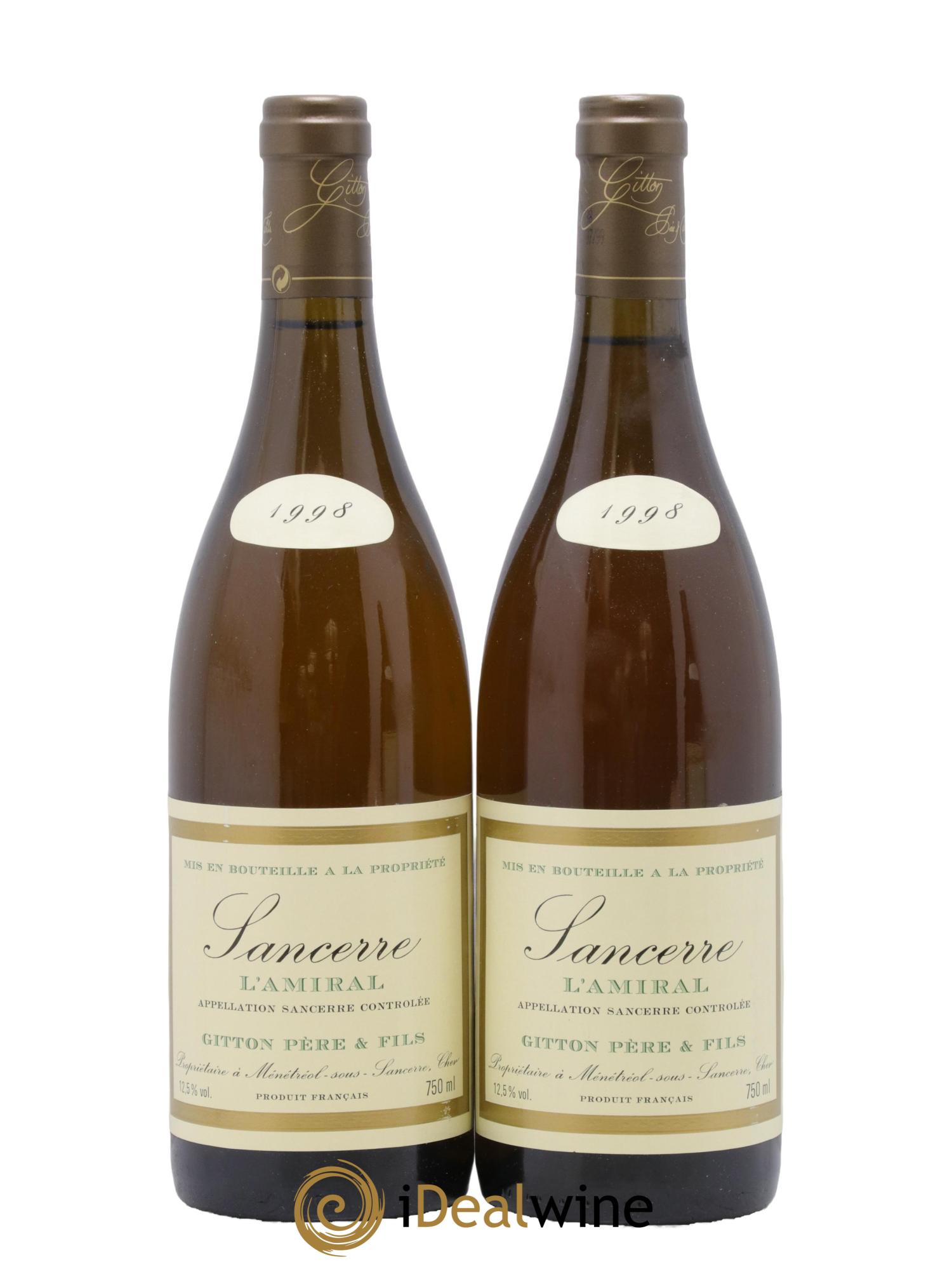 Sancerre L'Amiral Gitton 1998 - Lot of 2 bottles - 0