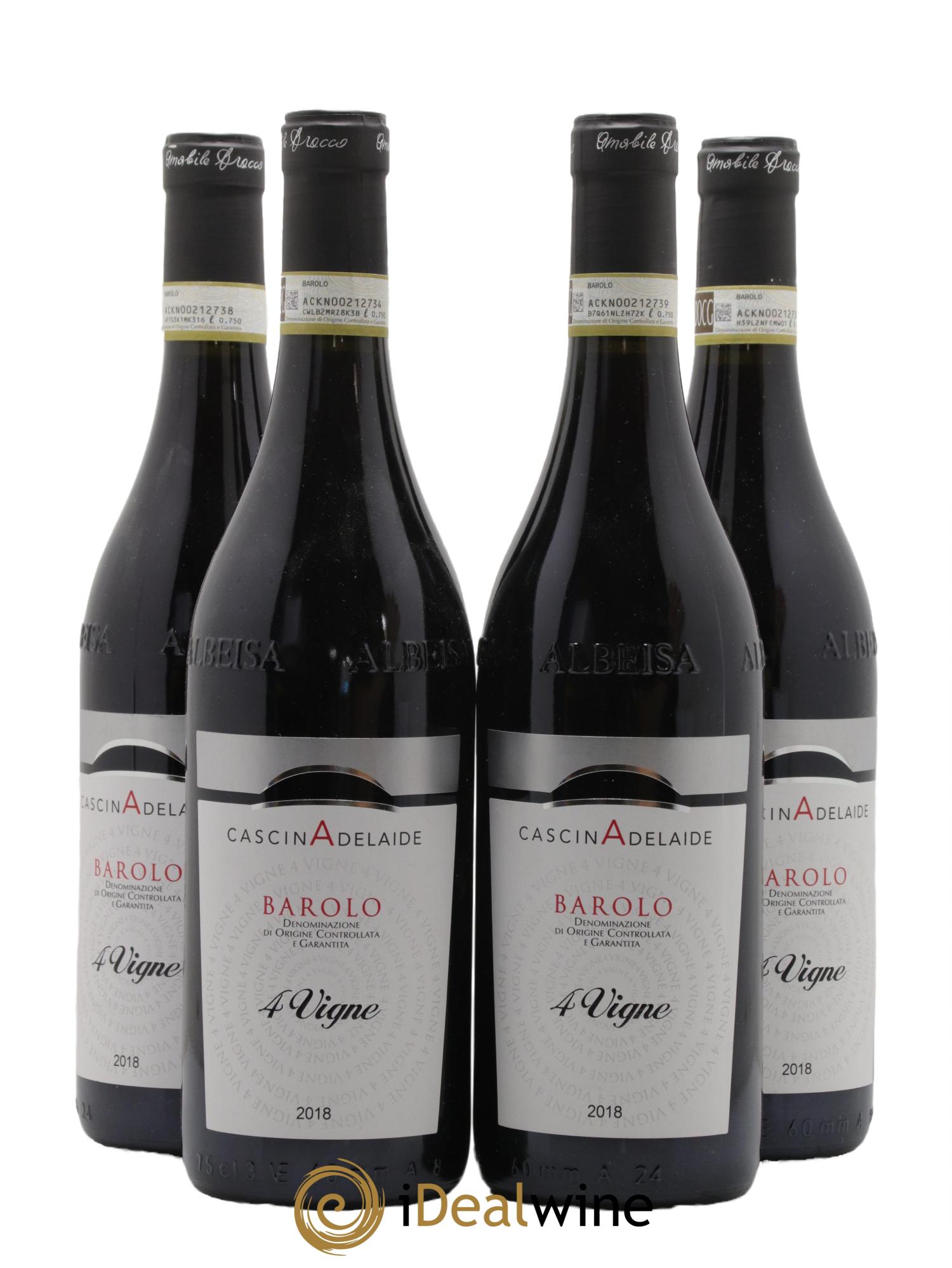 Barolo 4 Vigne Cascina Adelaide 2018 - Lot de 4 bouteilles - 0