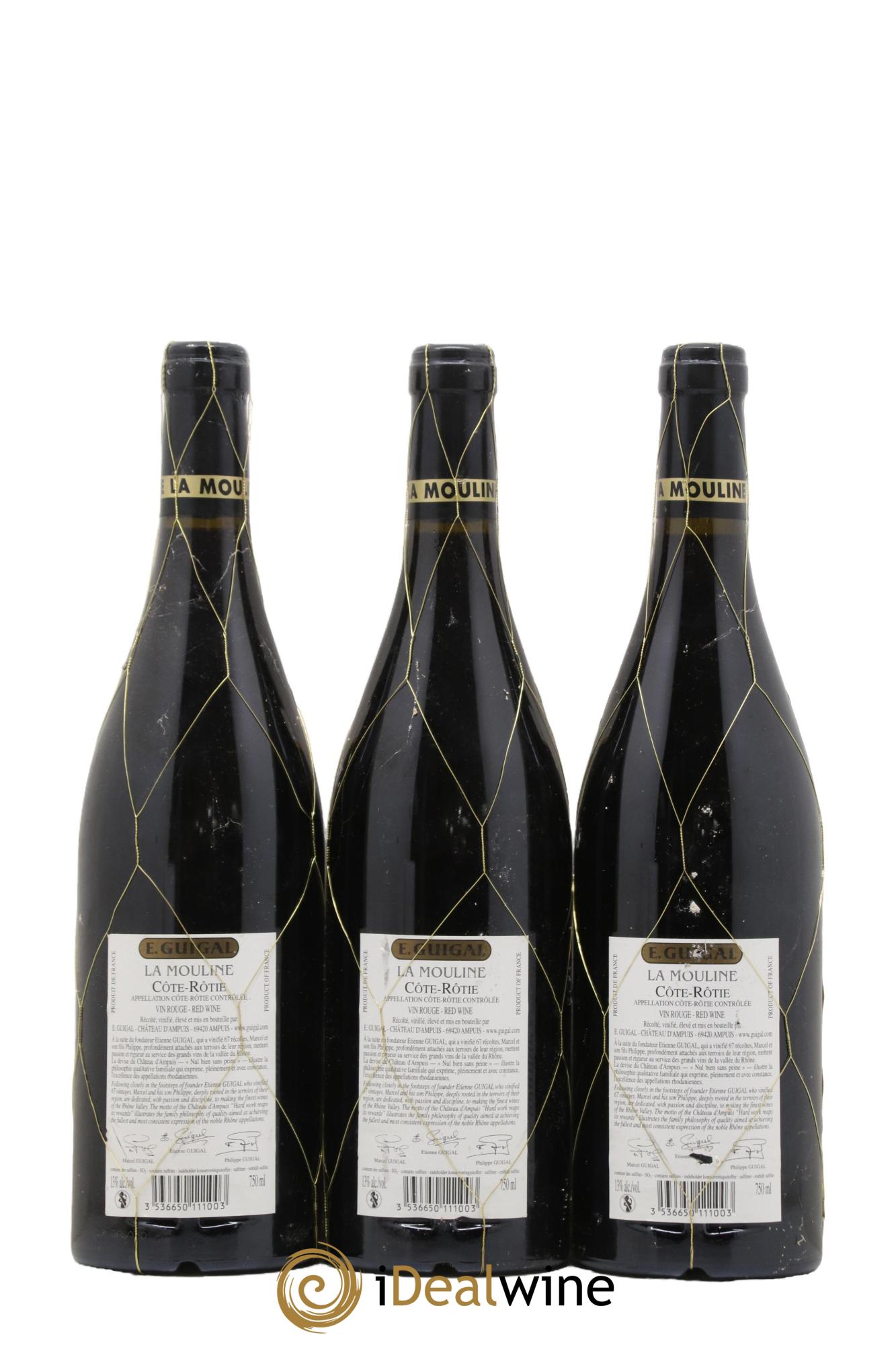 Côte-Rôtie La Mouline Guigal  2004 - Lot of 3 bottles - 1