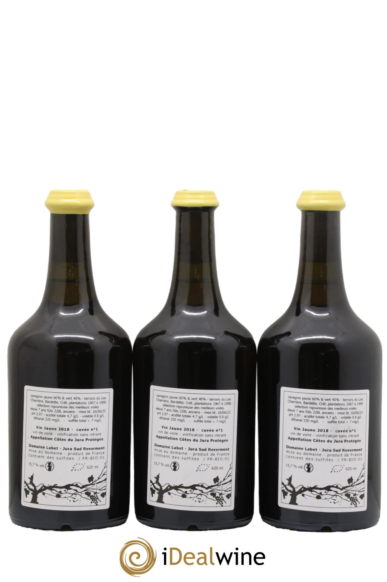 Côtes du Jura Vin Jaune Romain - Julien  - Charline Labet 2018 - Lotto di 3 clavelin - 1