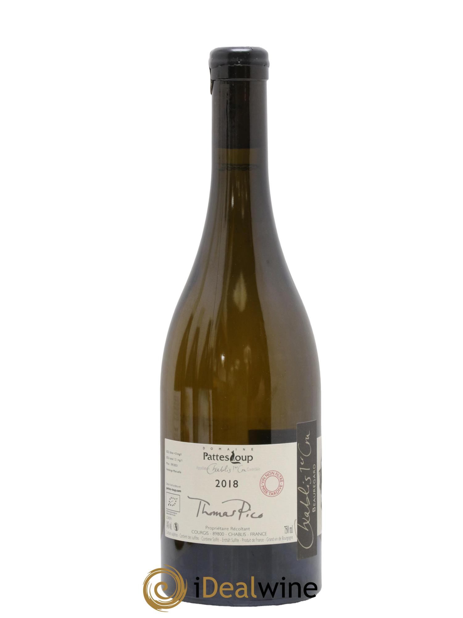 Chablis 1er Cru Beauregard Pattes Loup (Domaine) 2018 - Lot of 1 bottle - 0