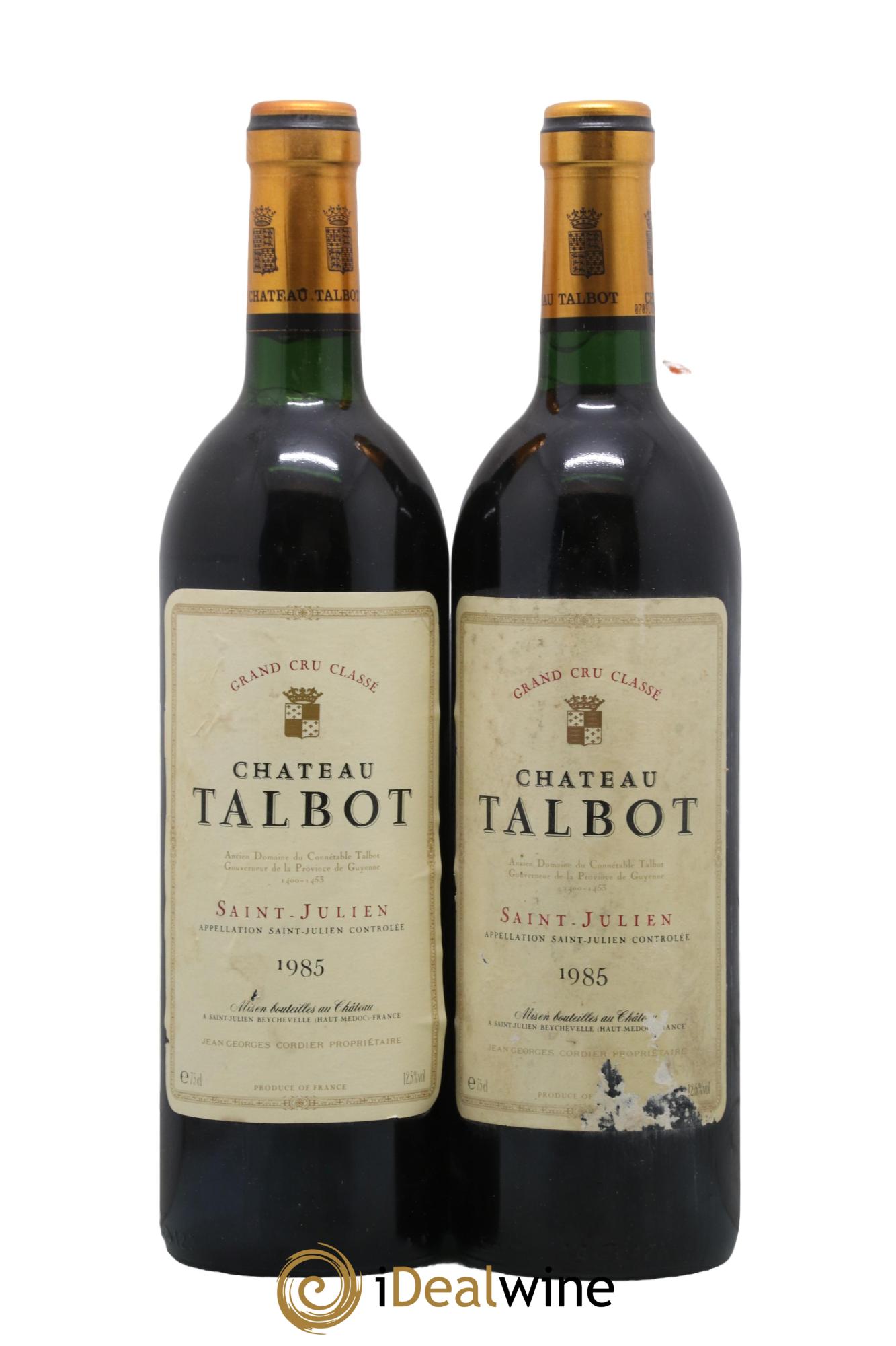 Château Talbot 4ème Grand Cru Classé 1985 - Lot de 2 bouteilles - 0