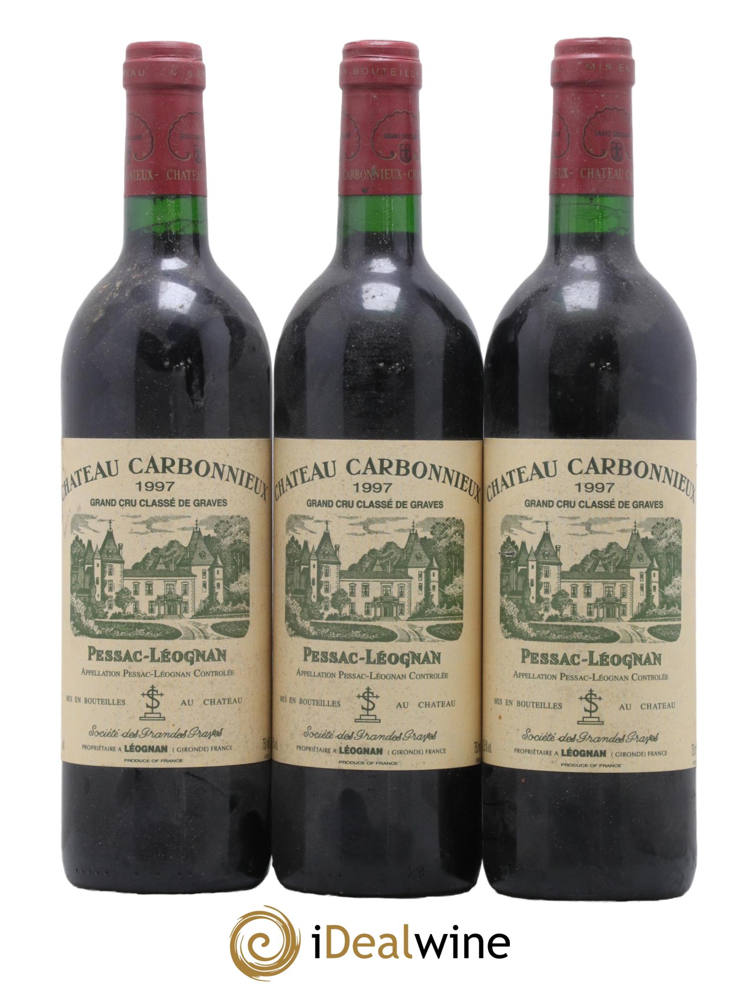 Château Carbonnieux Cru Classé de Graves 1997 - Lot de 3 bouteilles - 0