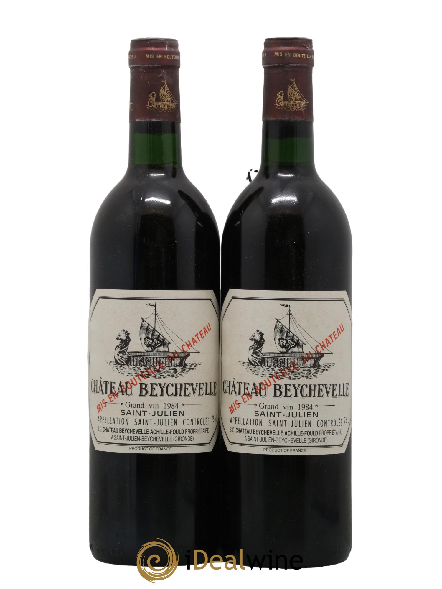 Château Beychevelle 4ème Grand Cru Classé 1984 - Lot de 2 bouteilles - 0
