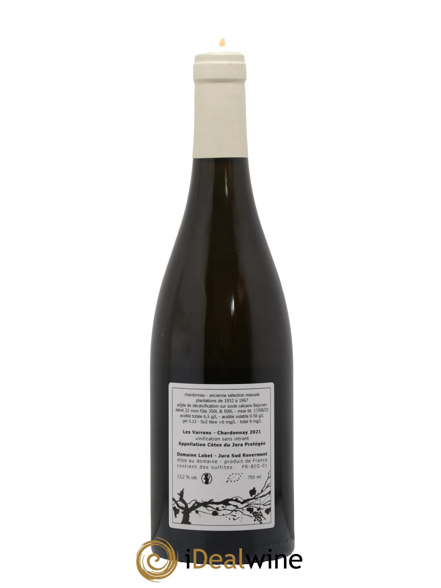 Côtes du Jura Chardonnay Les Varrons Romain - Julien - Charline Labet 2021 - Lot de 1 bouteille - 1