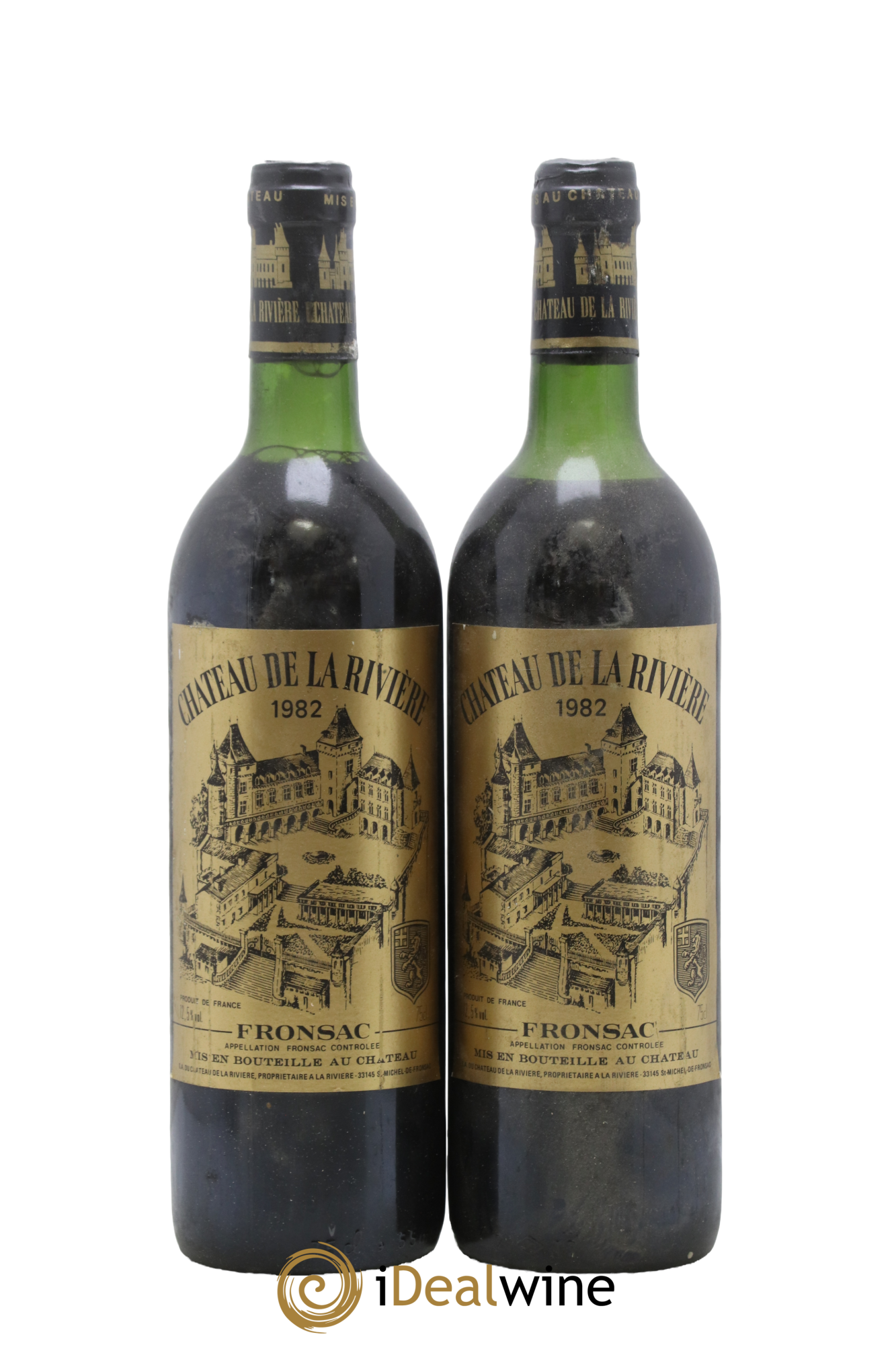 Château de La Rivière 1982 - Lot of 2 bottles - 0