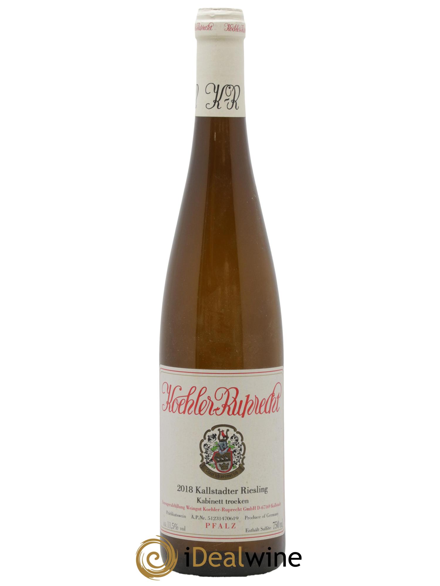 Allemagne Pfalz Kallstadter Riesling Kabinett Trocken Koehler Ruprecht 2018 - Lot de 1 bouteille - 0