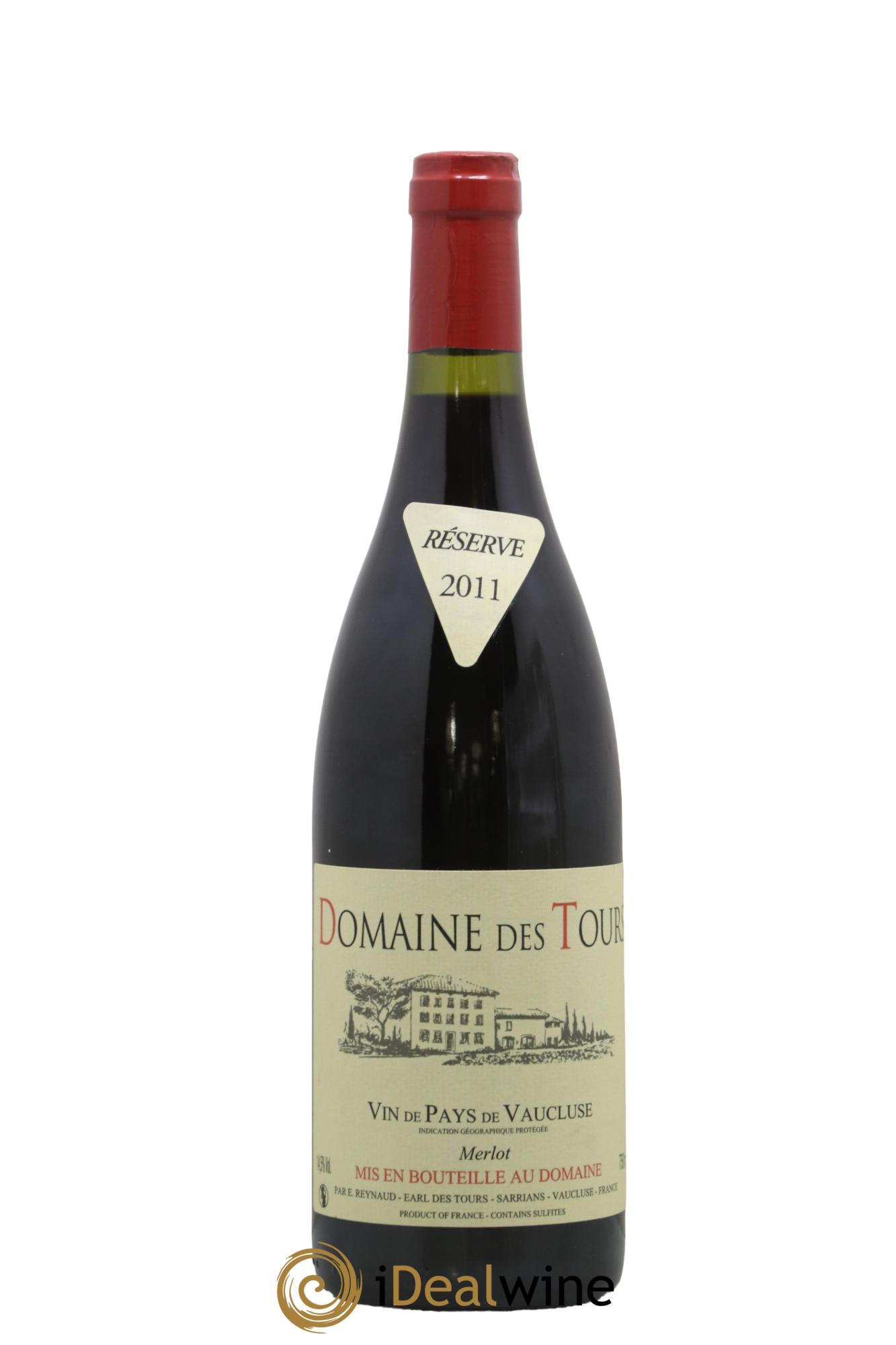 Vaucluse Domaine des Tours Merlot Emmanuel Reynaud 2011 - Lot de 1 bouteille - 0