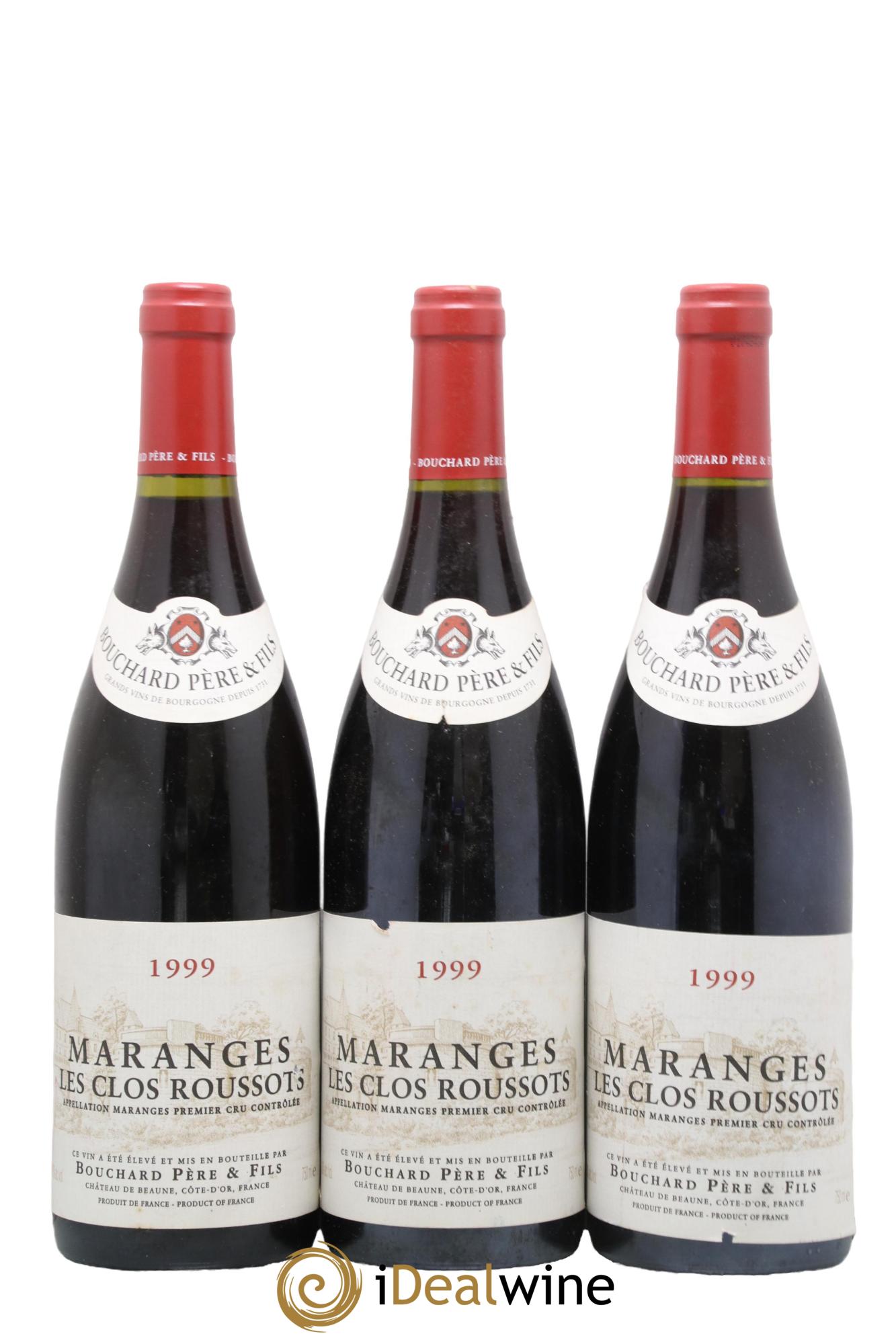Maranges 1er Cru Les Clos Roussots Domaine Bouchard Père et Fils 1999 - Lot de 3 bouteilles - 0