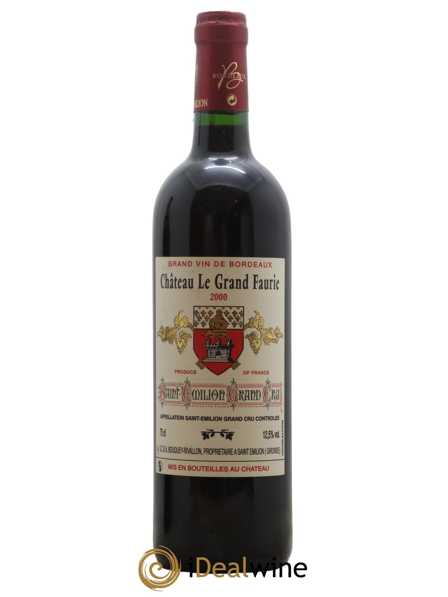 Saint-Émilion Grand Cru Chateau Le Grand Faurie 2000 - Lot de 1 bouteille - 0