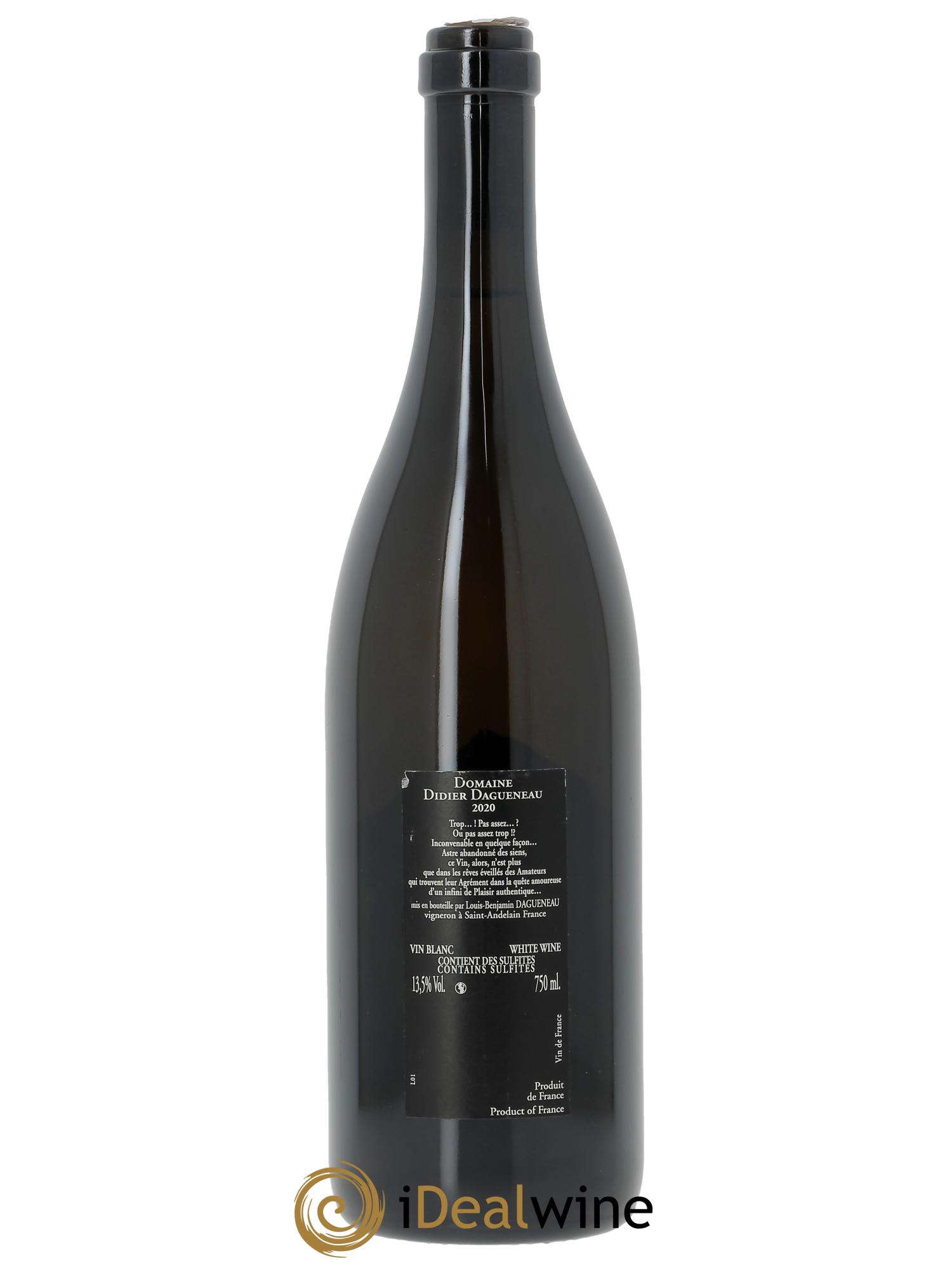 Vin de France (anciennement Pouilly-Fumé) Silex Dagueneau (Domaine Didier - Louis-Benjamin)  2020 - Lot de 1 bouteille - 1