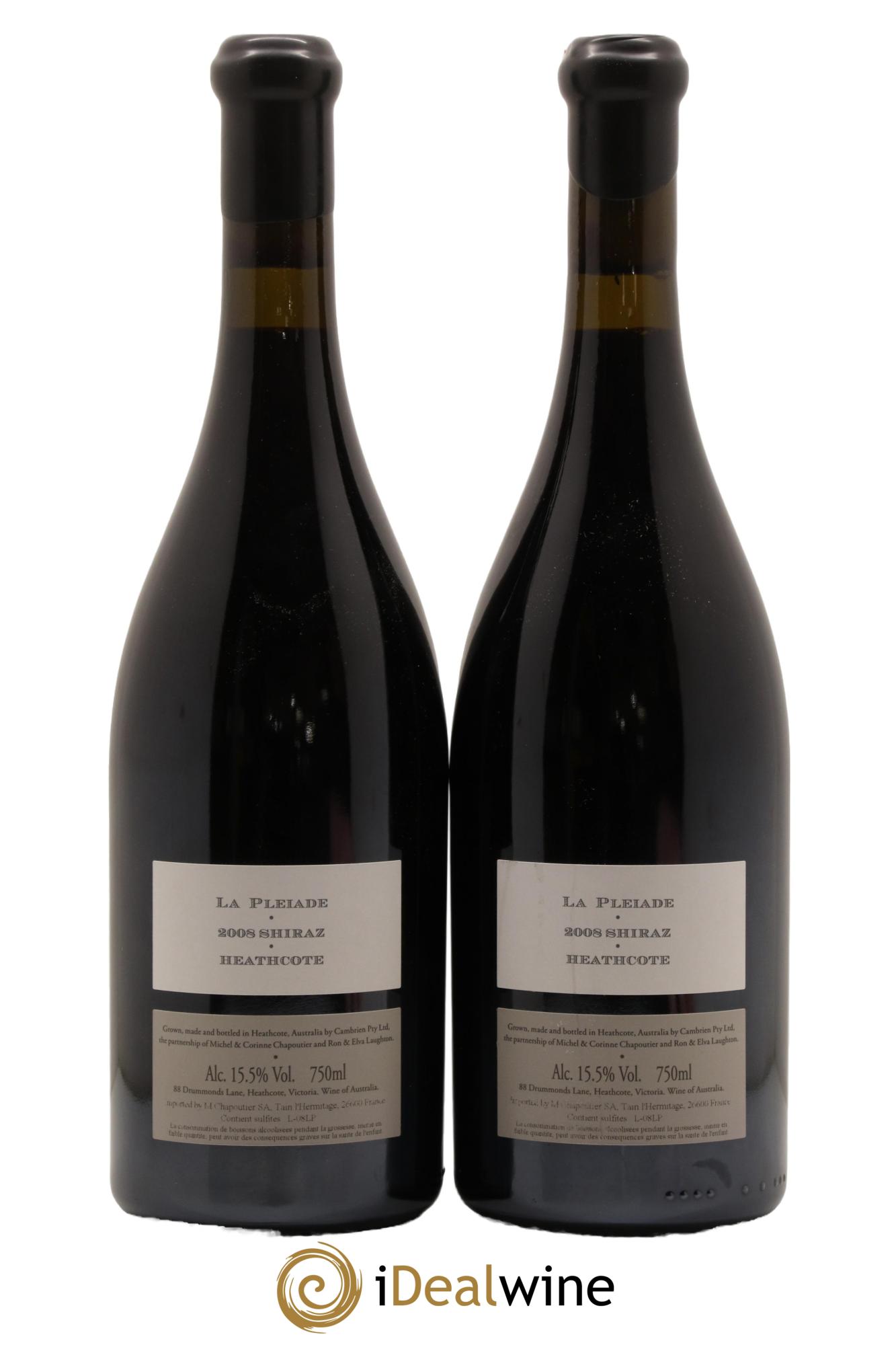 Australie Cambrien La Pleiade Chapoutier 2008 - Lot de 2 bouteilles - 1
