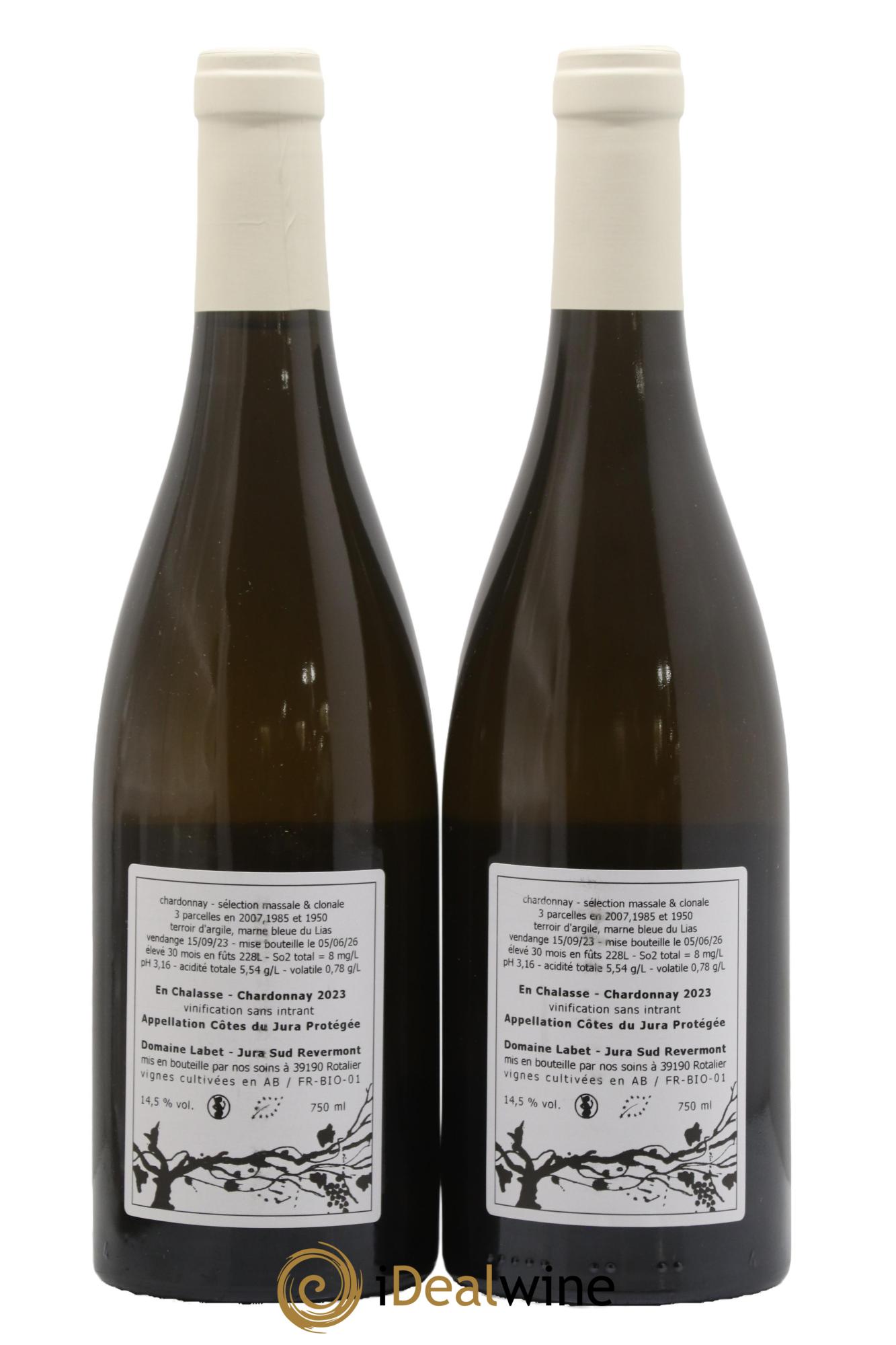Côtes du Jura Chardonnay En Chalasse Romain - Julien - Charline Labet 2023 - Posten von 2 Flaschen - 1