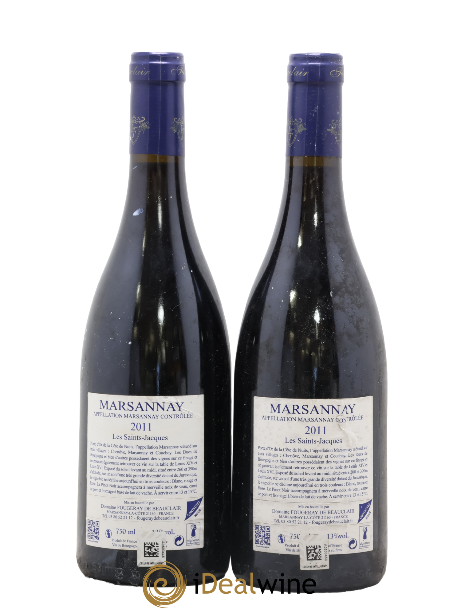 Marsannay Les Saint-Jacques Fougeray de Beauclair 2011 - Lot de 2 bouteilles - 1