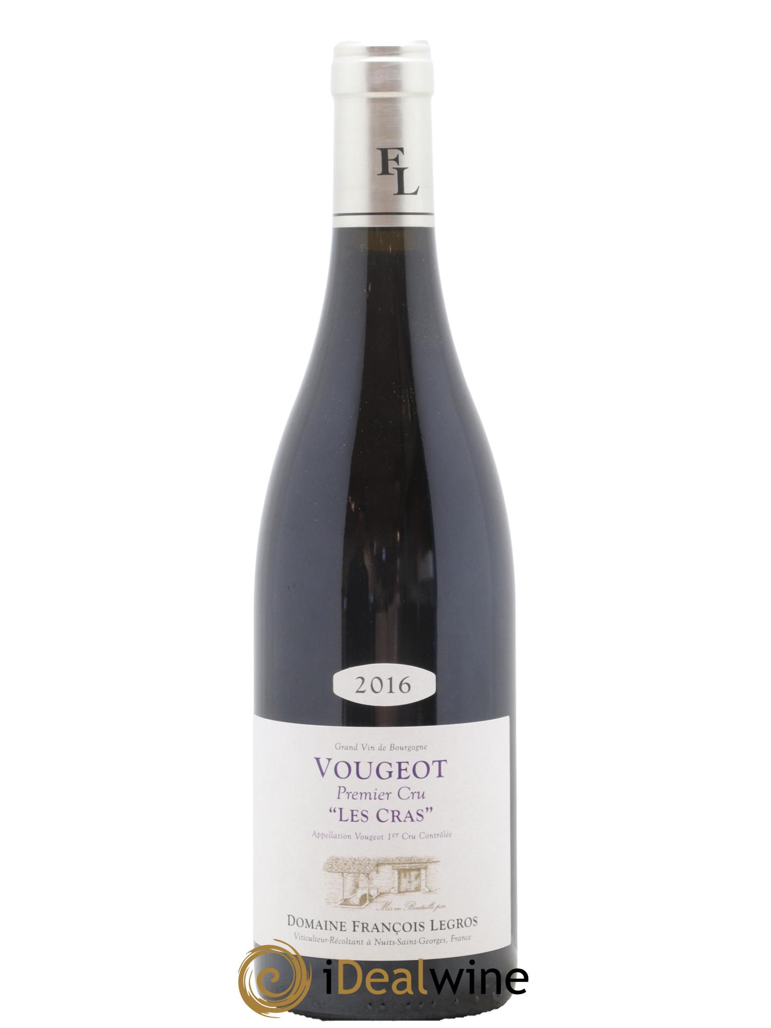 Vougeot 1er Cru Les Cras François Legros 2016 - Lot of 1 bottle - 0