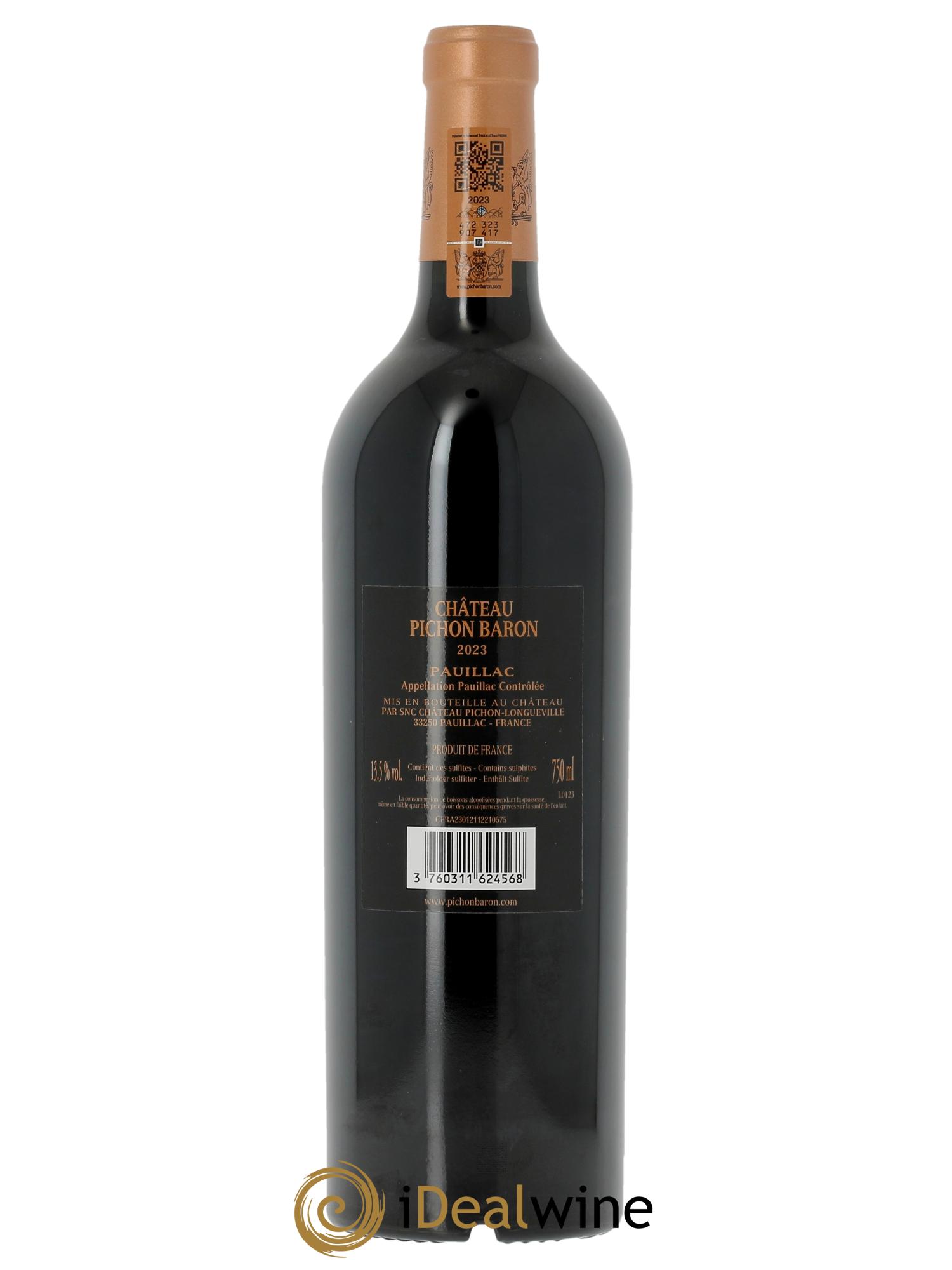 Pichon Longueville Baron 2ème Grand Cru Classé (CBO à partir de 6 bts) 2023 - Lot de 1 bouteille - 1