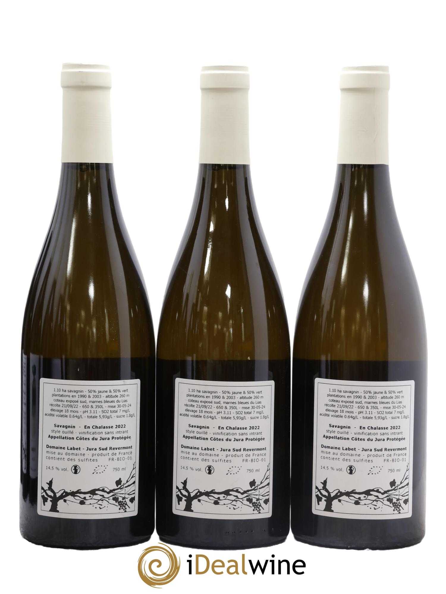 Côtes du Jura Savagnin en Chalasse Romain - Julien  - Charline Labet 2022 - Lot de 3 bouteilles - 1