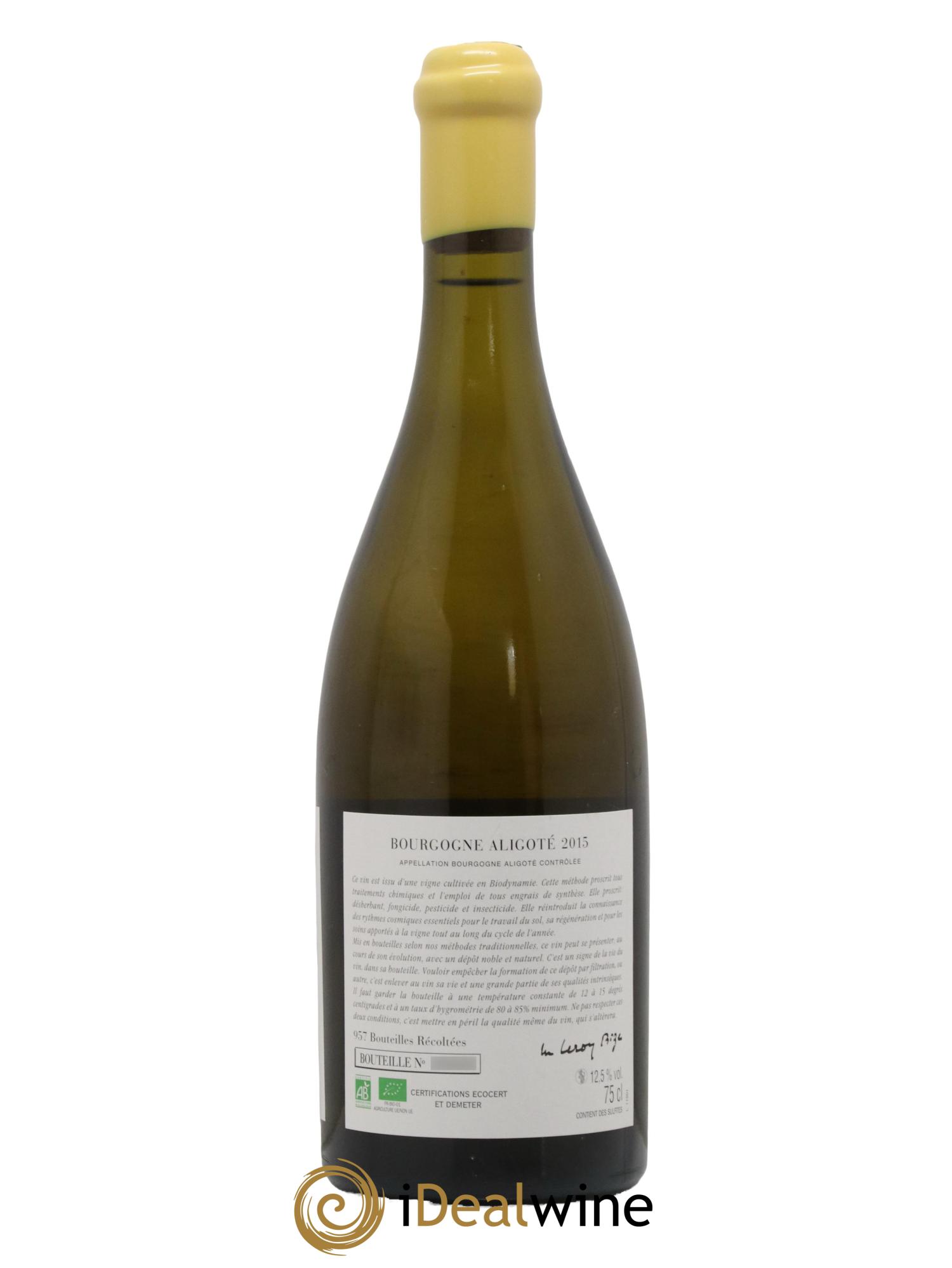 Bourgogne Aligoté Sous Chatelet d'Auvenay (Domaine) 2015 - Lot de 1 bouteille - 1