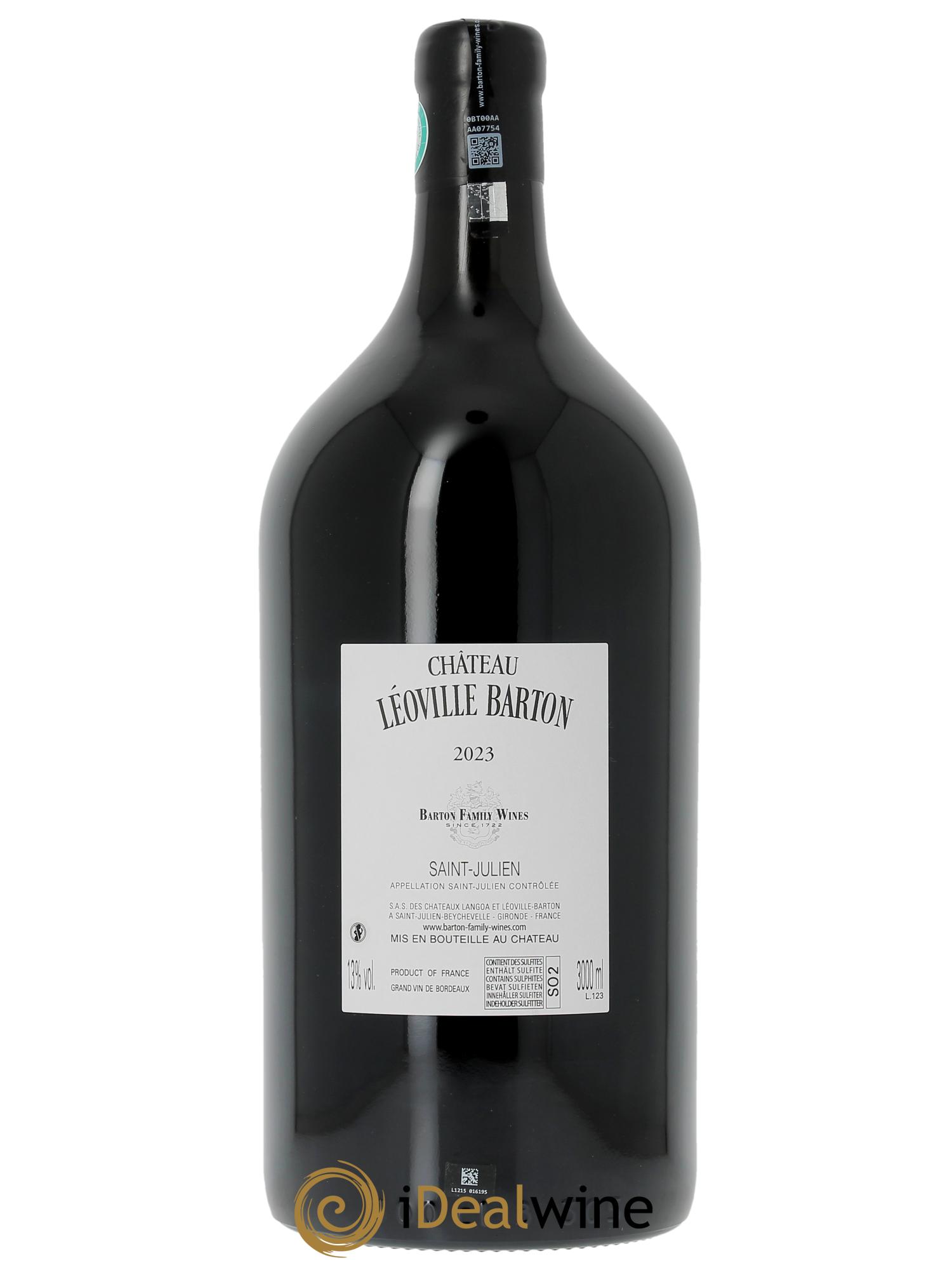 Château Léoville Barton 2ème Grand Cru Classé  2023 - Lot of 1 double magnum - 2