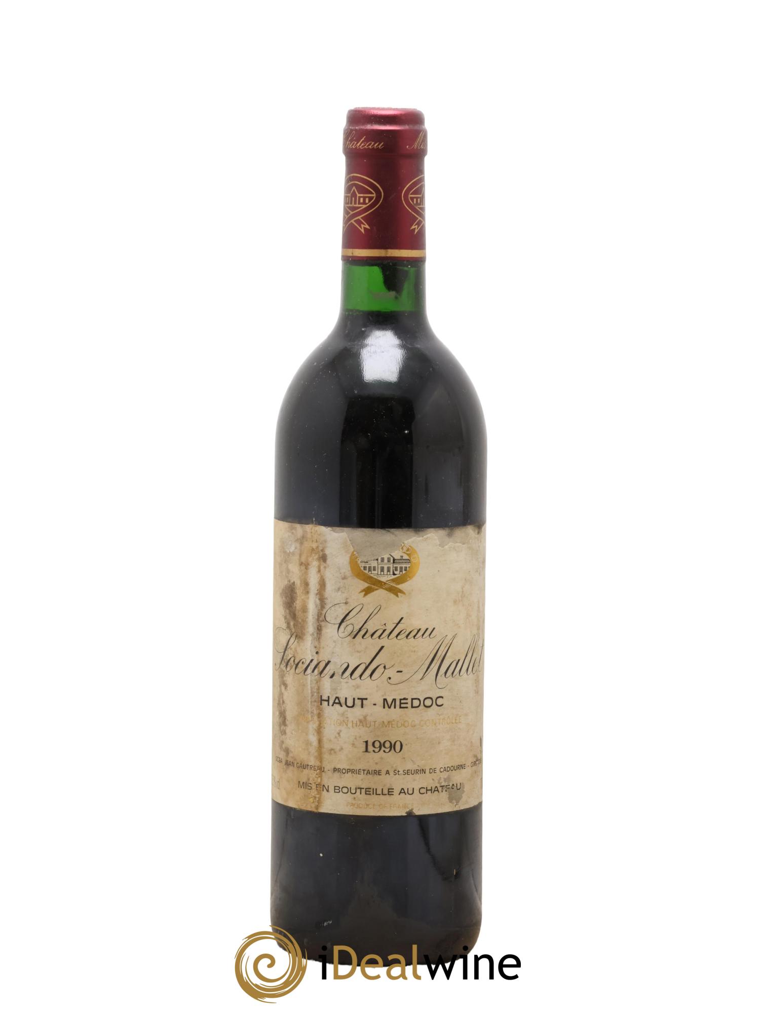 Château Sociando Mallet 1990 - Lot de 1 bouteille - 0