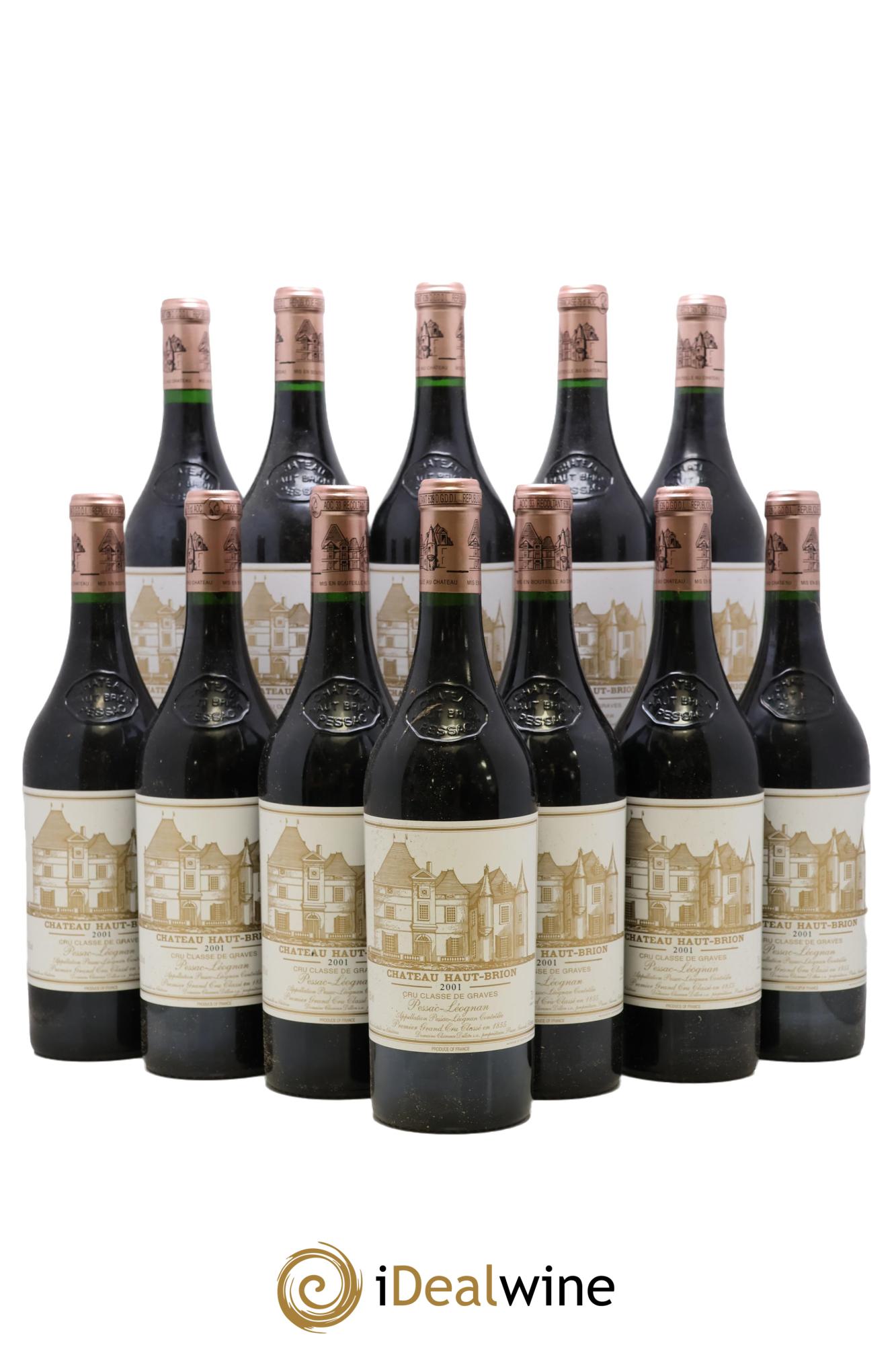 Château Haut Brion 1er Grand Cru Classé 2001 - Lot de 12 bouteilles - 0