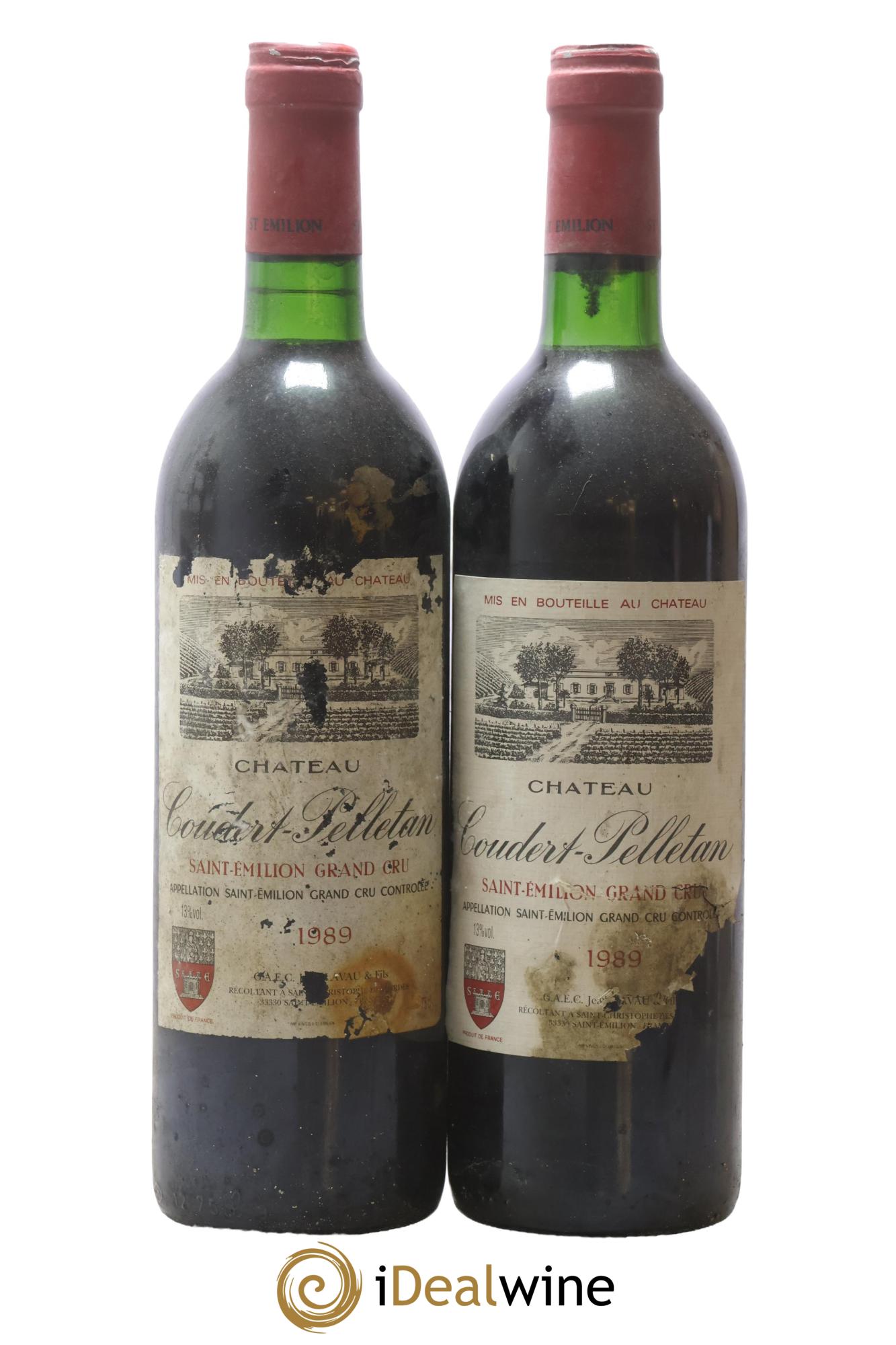 Saint-Émilion Grand Cru Château Coudert-Pelletan 1989 - Lot de 2 bouteilles - 0